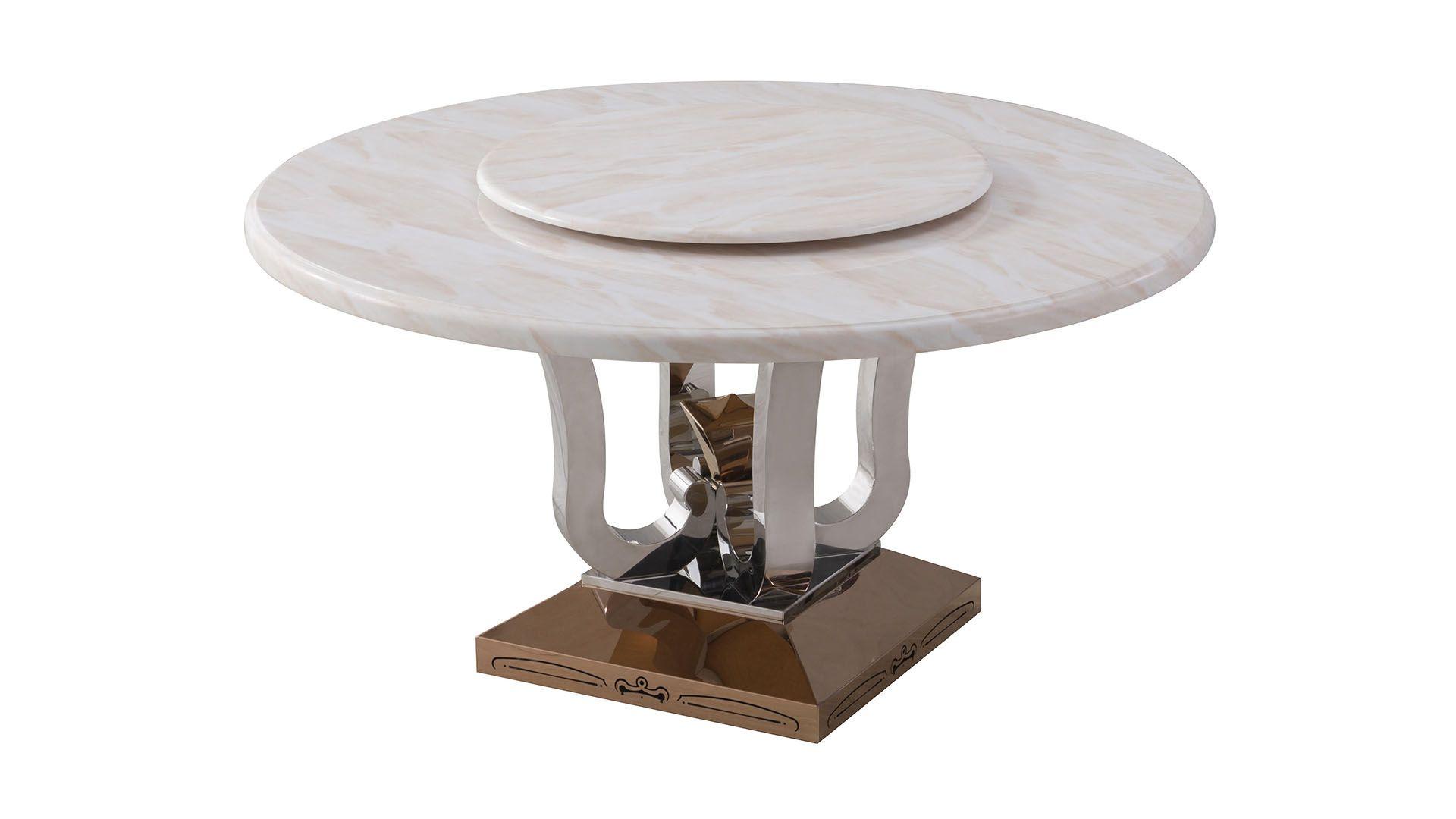 

    
Round Marble Dining Table w/ Lazy Susan & Stainless Steel Table American Eagle DT-H029
