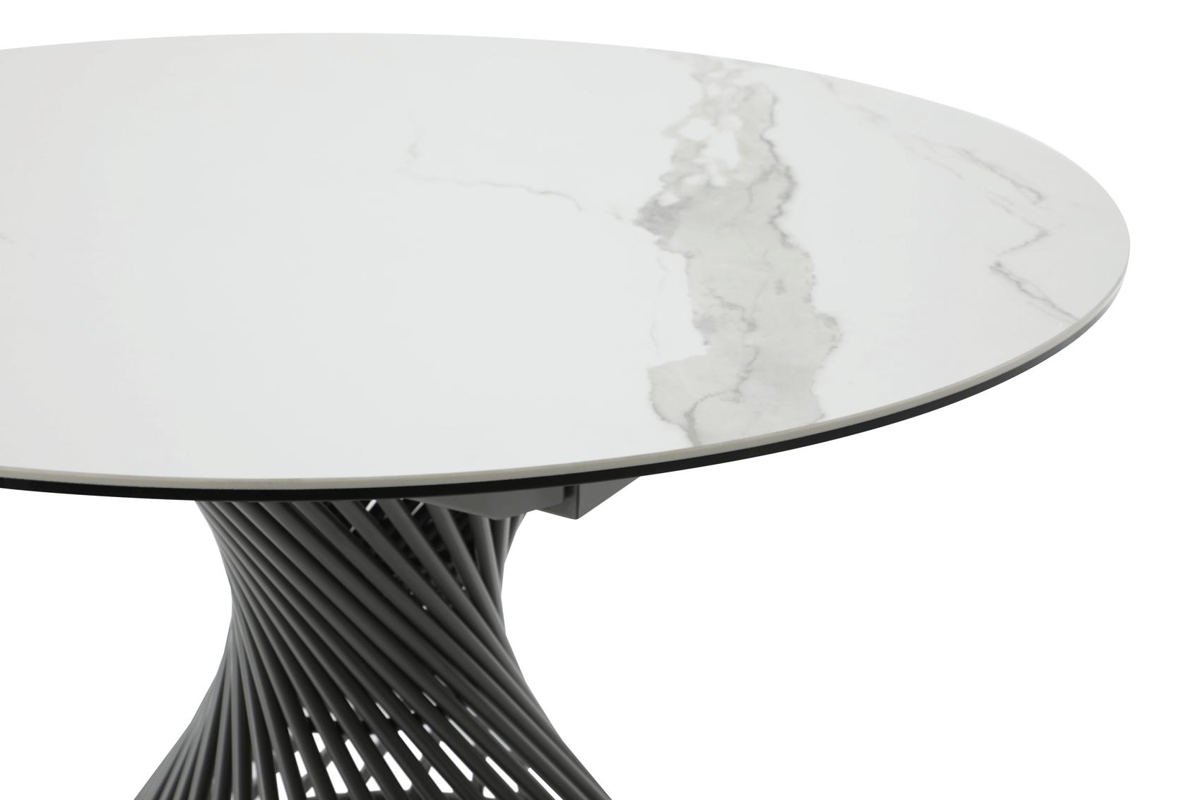 

    
9034DININGTABLE Round White Ceramic Dining Table w/Extension 9034 ESF MADE IN ITALY Modern
