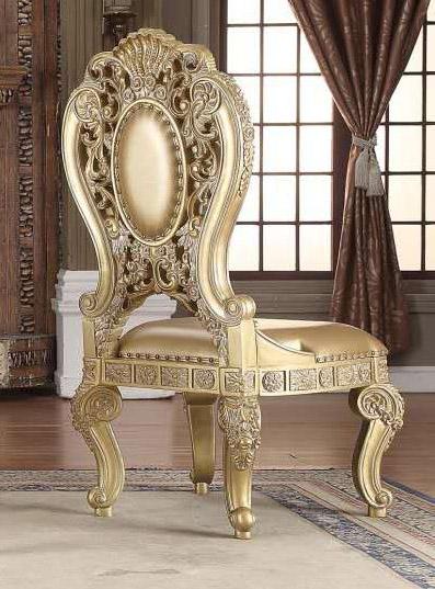 

                    
Buy Royal Antique Gold Double Pedestal Dining Table Set 7Pcs Seville DN00457 ACME
