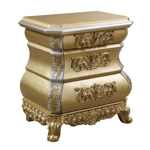 

                    
Acme Furniture BD00451EK Panel Bedroom Set Rich Gold/Gold Finish PU Purchase 
