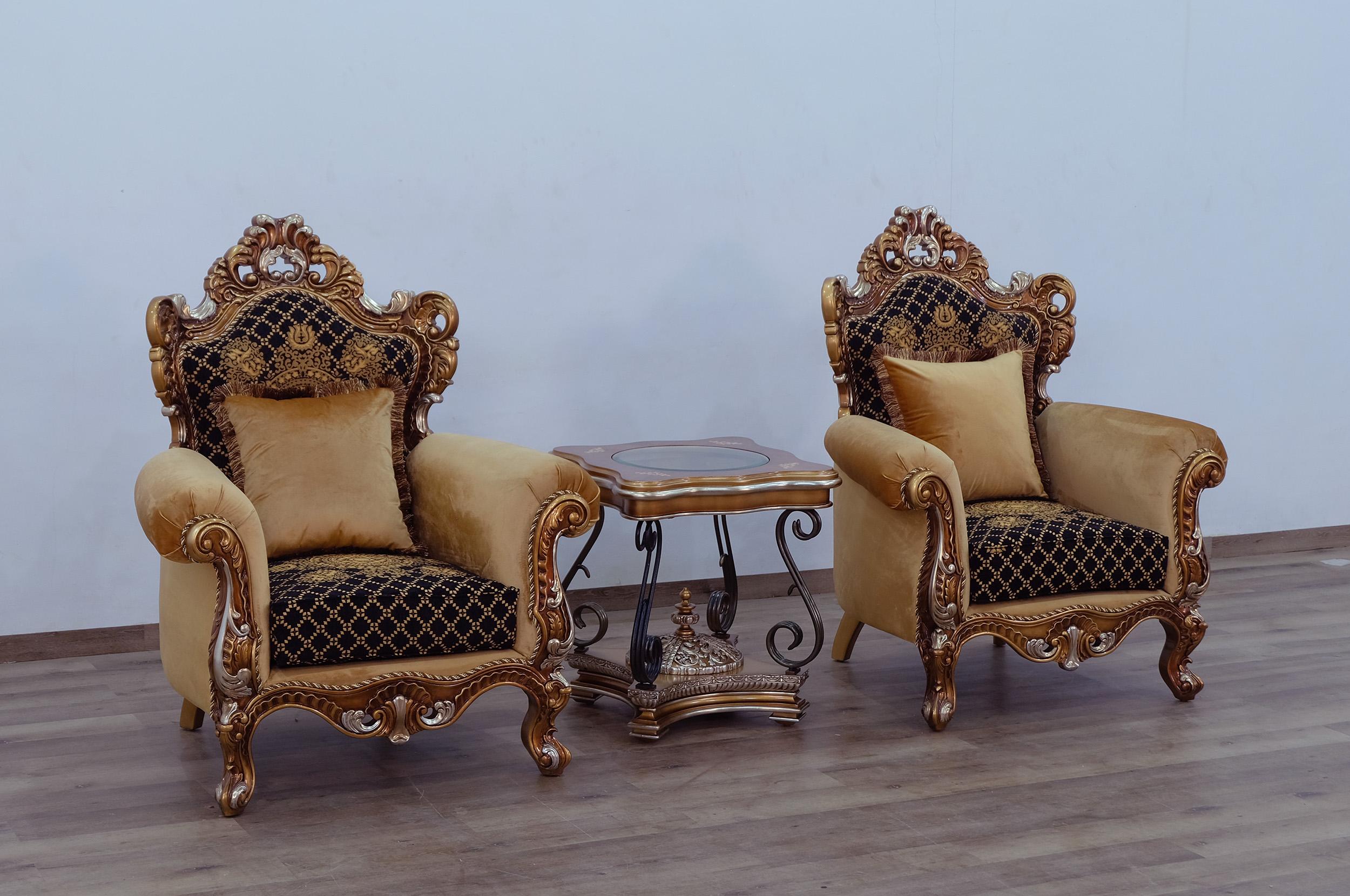 

    
Traditional Brown & Gold Armchair Set 2Pcs EMPERADOR EUROPEAN FURNITURE
