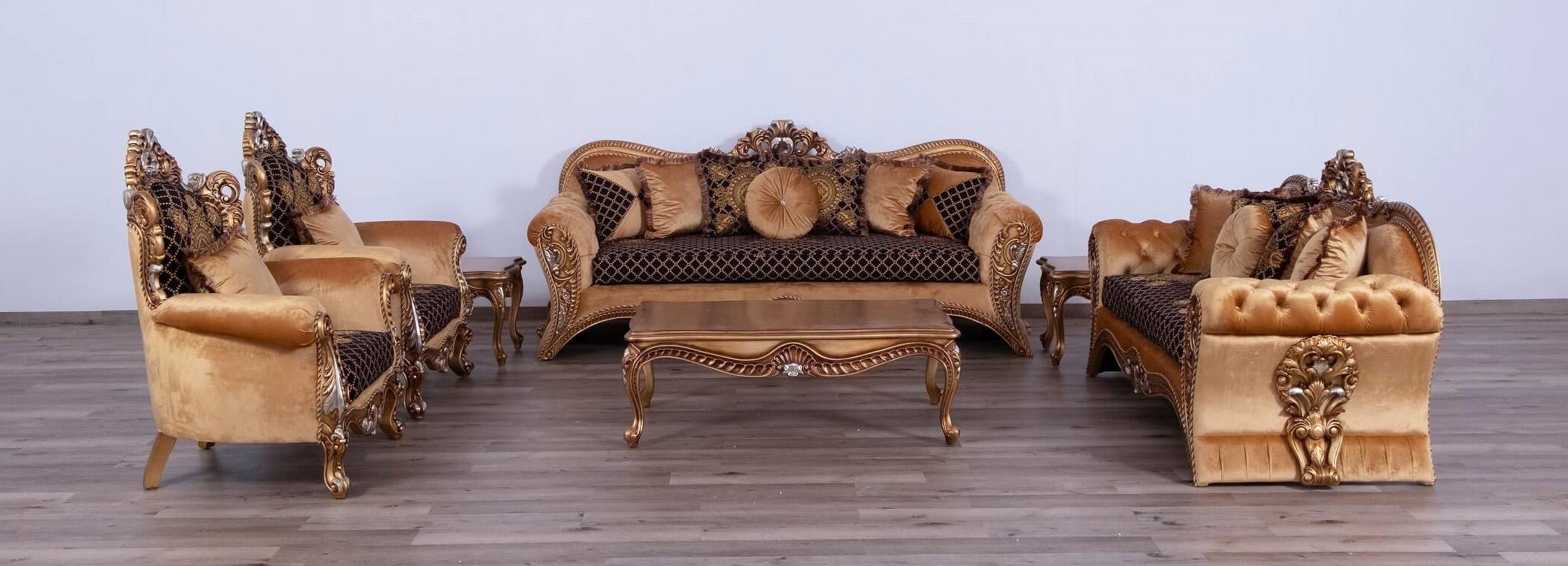 

    
 Order  Traditional Brown & Gold Sofa EMPERADOR EUROPEAN FURNITURE
