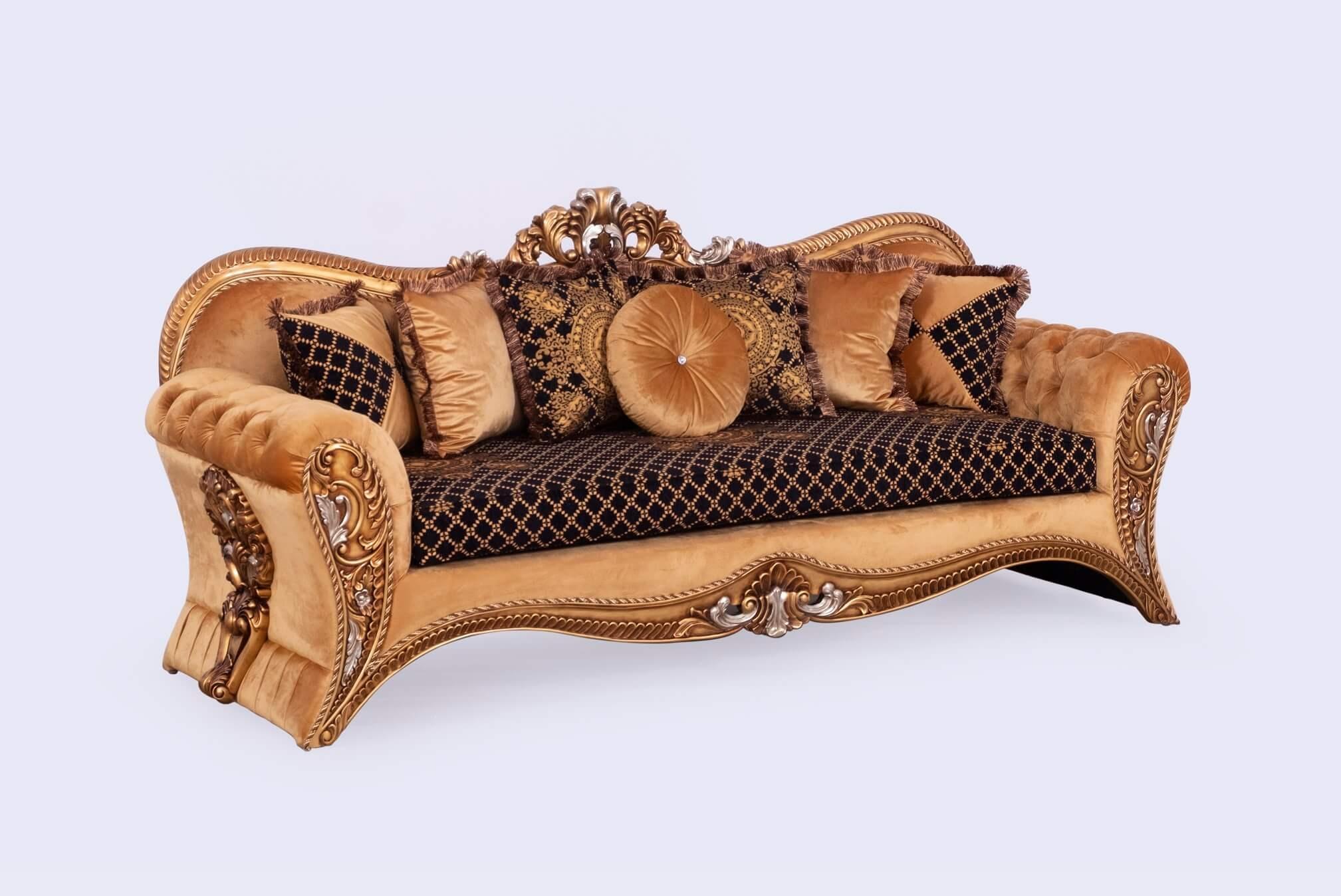 

        
EUROPEAN FURNITURE EMPERADOR Sofa Set Gold/Brown Fabric 663701290080
