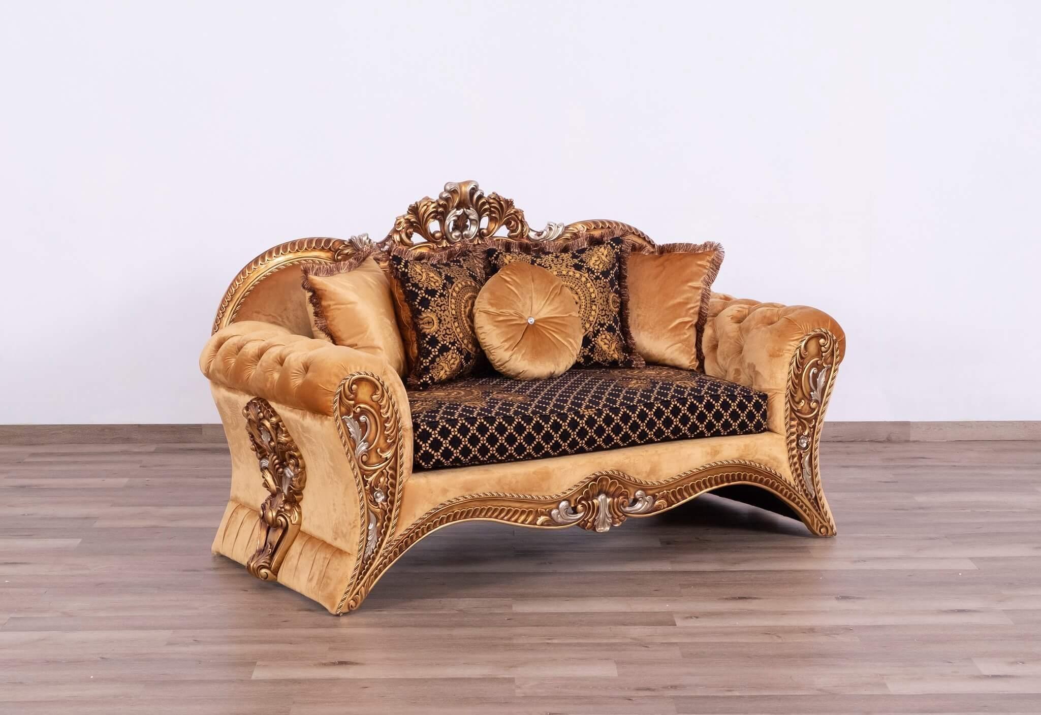 

    
42035-Set-2 Traditional Brown & Gold Sofa Set 2Pcs EMPERADOR EUROPEAN FURNITURE

