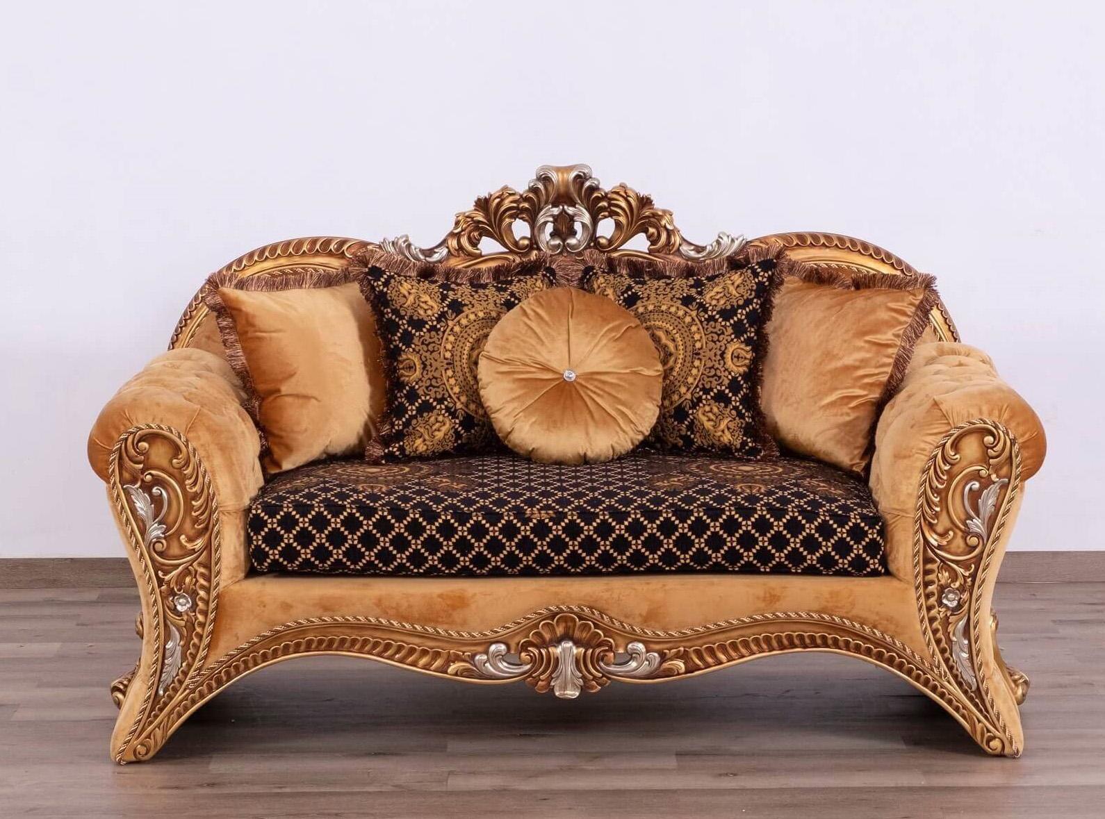 

    
 Order  Traditional Brown & Gold Sofa Set 2Pcs EMPERADOR EUROPEAN FURNITURE
