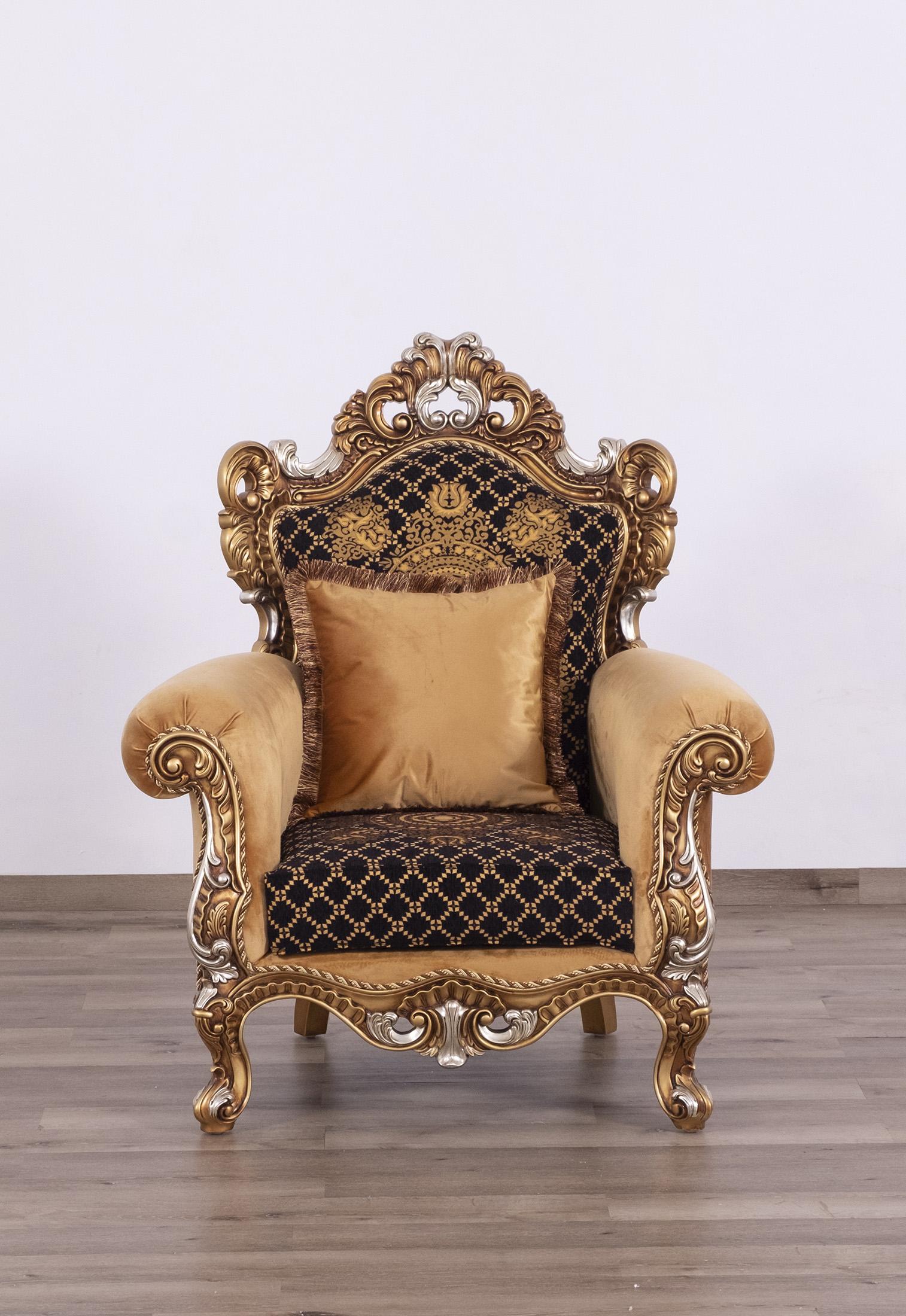 

    
EUROPEAN FURNITURE EMPERADOR Sofa Set Gold/Brown 42035-Set-4
