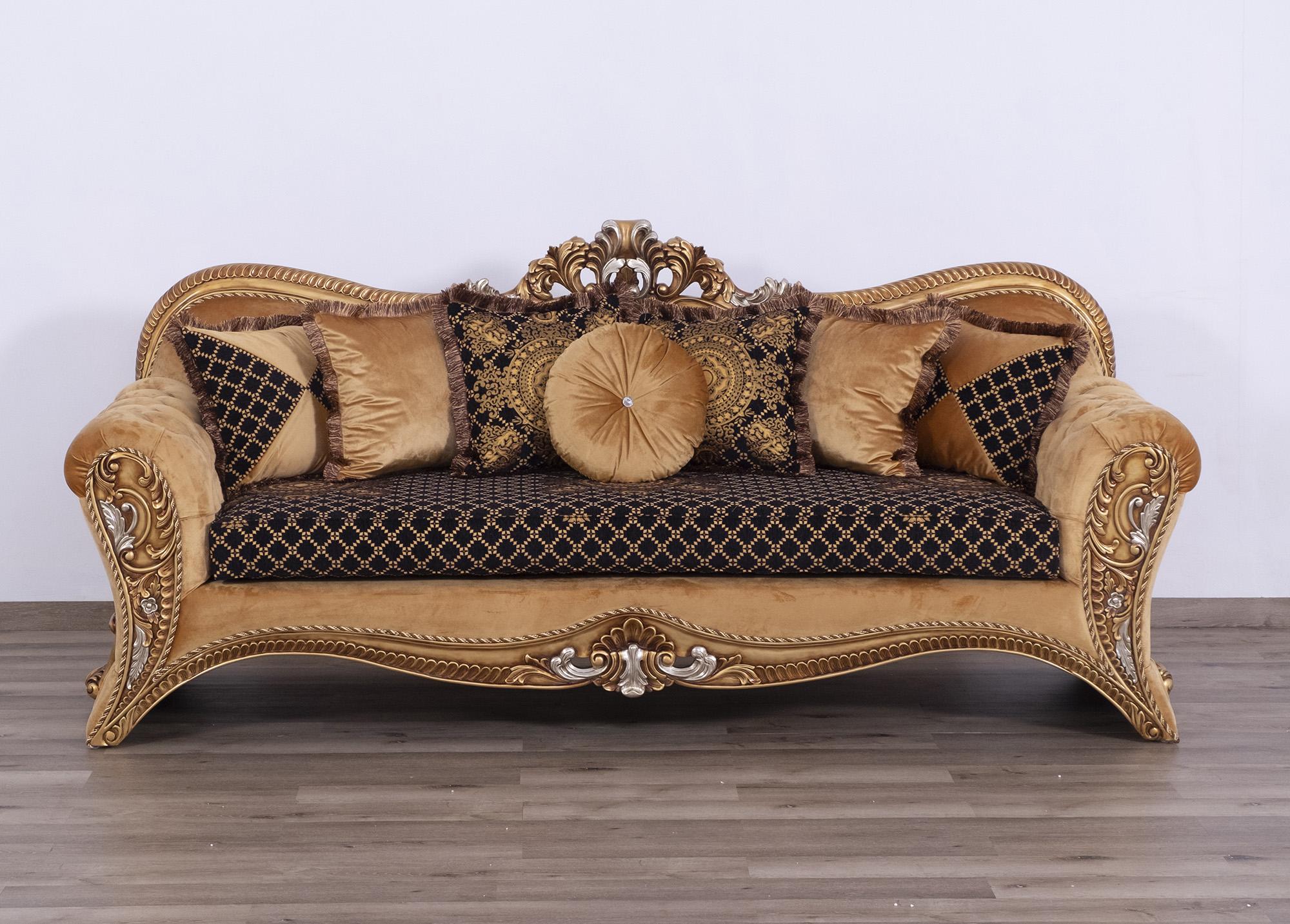 

    
 Photo  Traditional Brown & Gold Sofa Set 4Pcs EMPERADOR EUROPEAN FURNITURE
