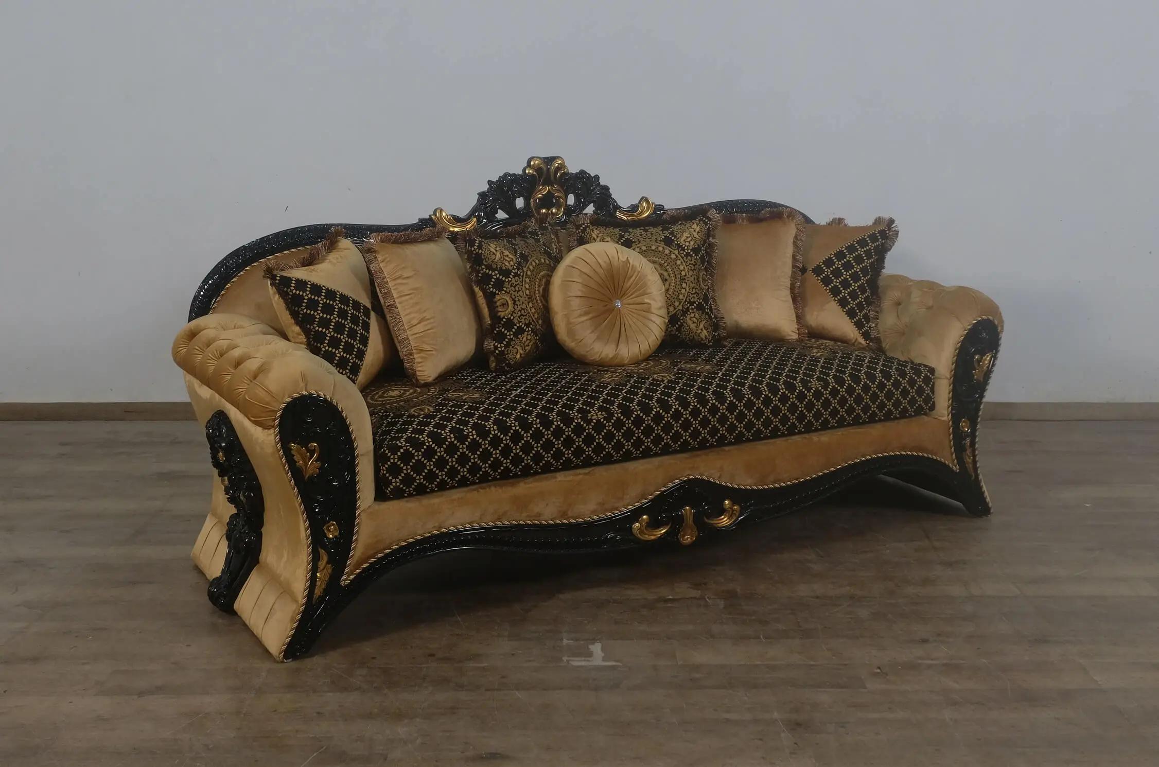 

                    
EUROPEAN FURNITURE EMPERADOR Sofa and Loveseat Set Gold/Black Fabric Purchase 
