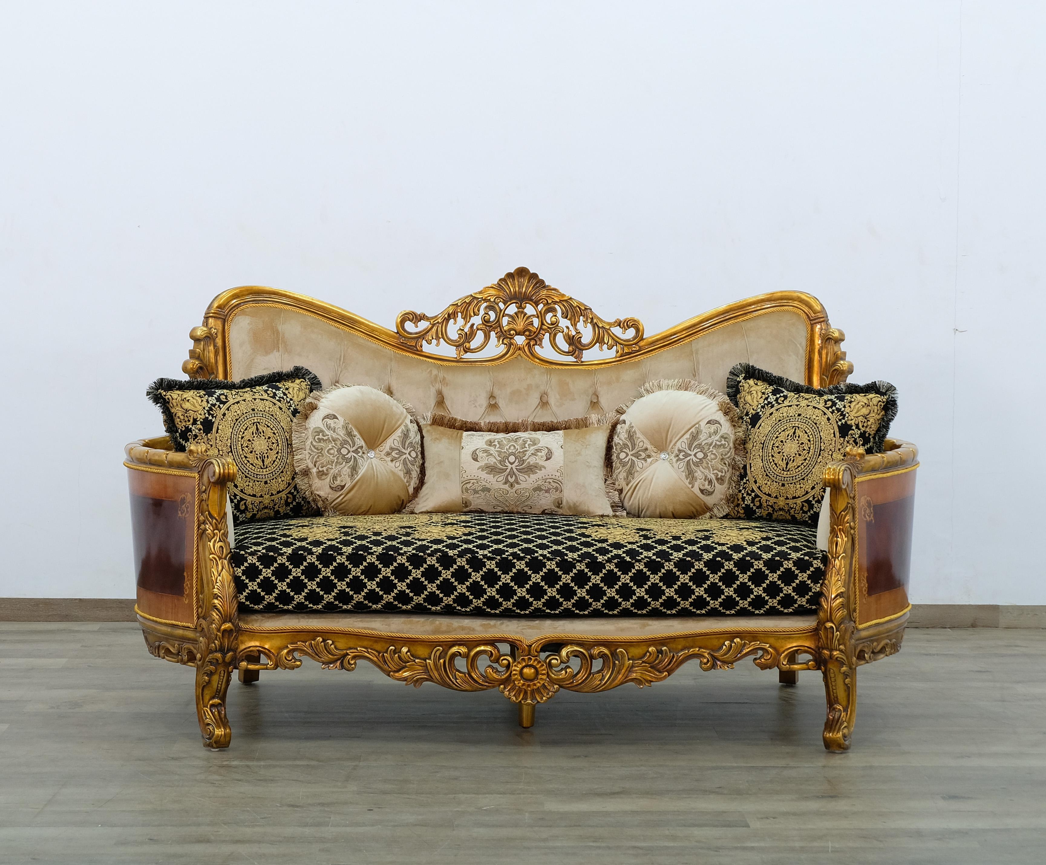

    
31059-Set-2 Royal Luxury Black Gold Fabric MAGGIOLINI Sofa Set 2 Pcs EUROPEAN FURNITURE
