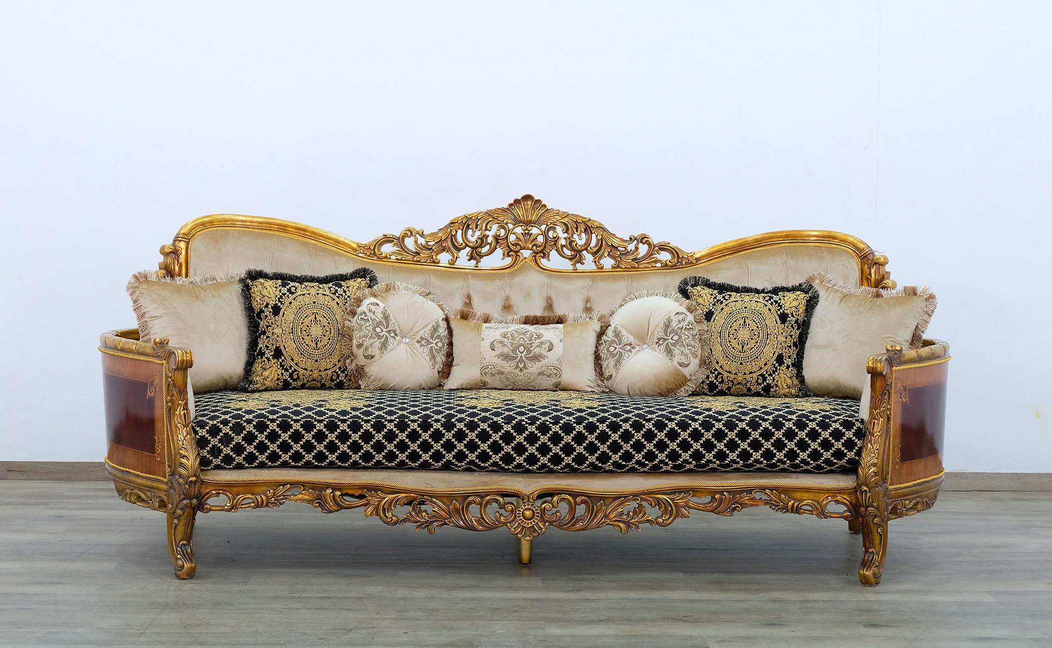 

    
31059-S-Set-3 Royal Luxury Black Gold Fabric MAGGIOLINI Sofa Set 3 Pcs EUROPEAN FURNITURE
