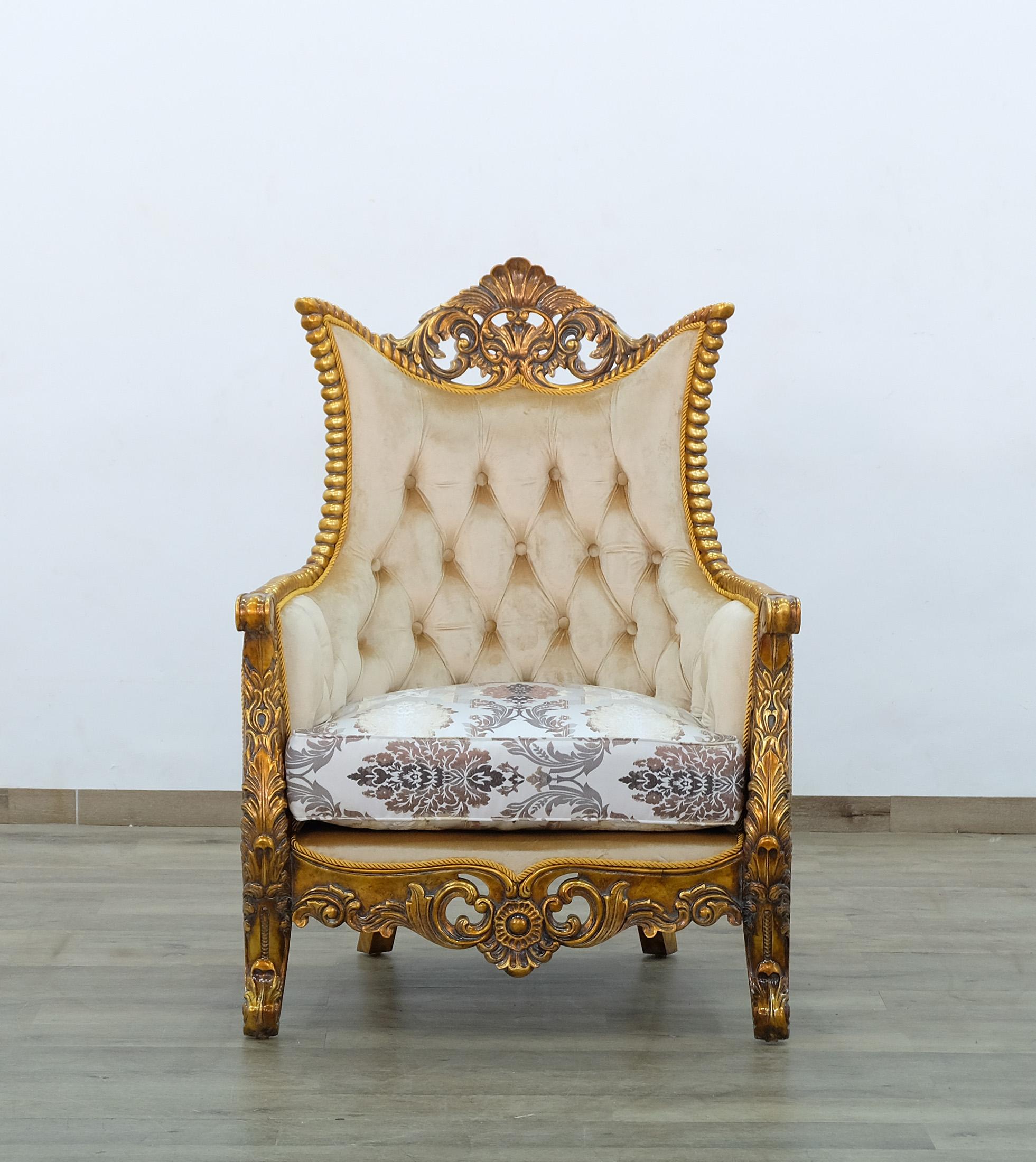 

    
EUROPEAN FURNITURE MAGGIOLINI Arm Chair Set Antique/Bronze/Beige 31054-C-Set-2
