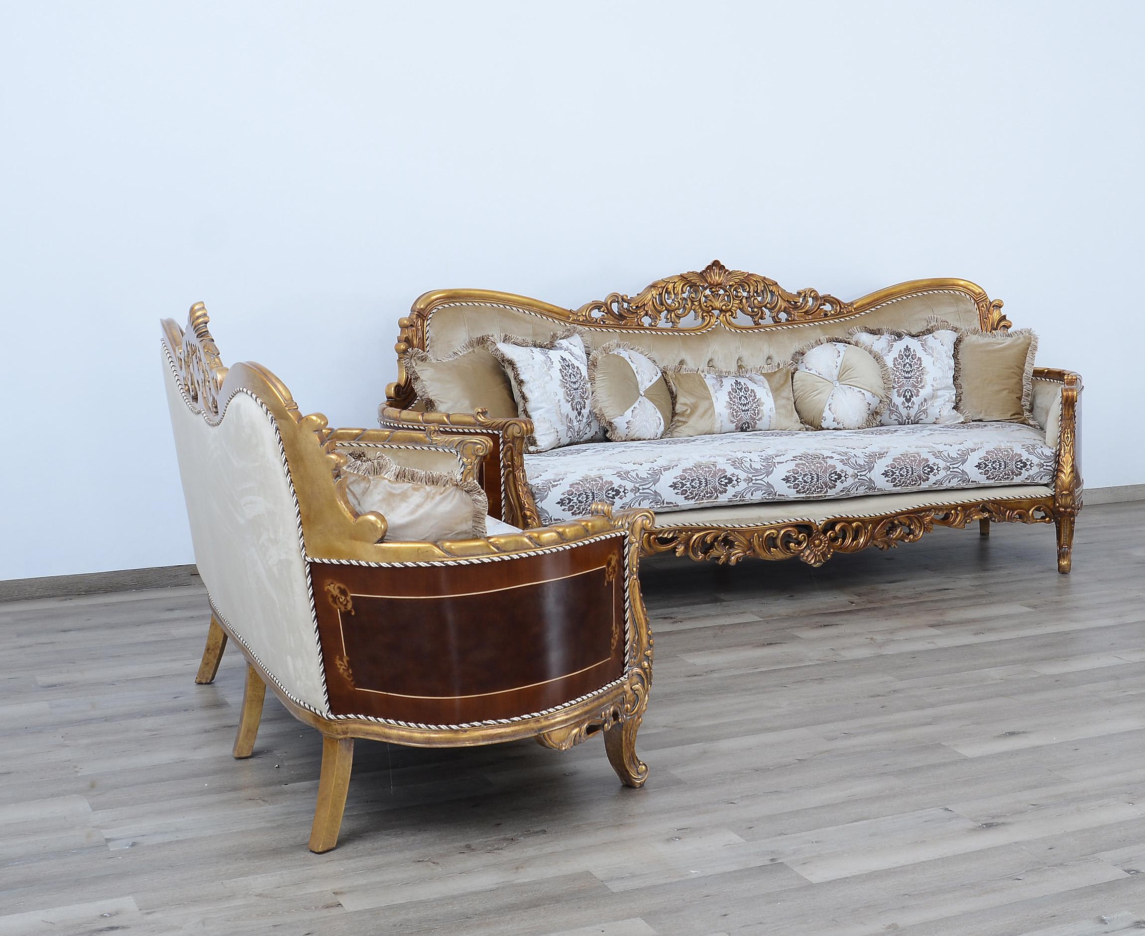 

    
 Order  Royal Luxury Bronze & Sand Fabric MAGGIOLINI Sofa EUROPEAN FURNITURE Traditional
