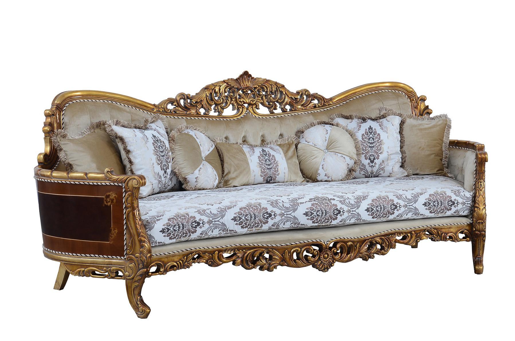 Classic, Traditional Sofa MAGGIOLINI 31054-S in Antique, Bronze, Beige Fabric