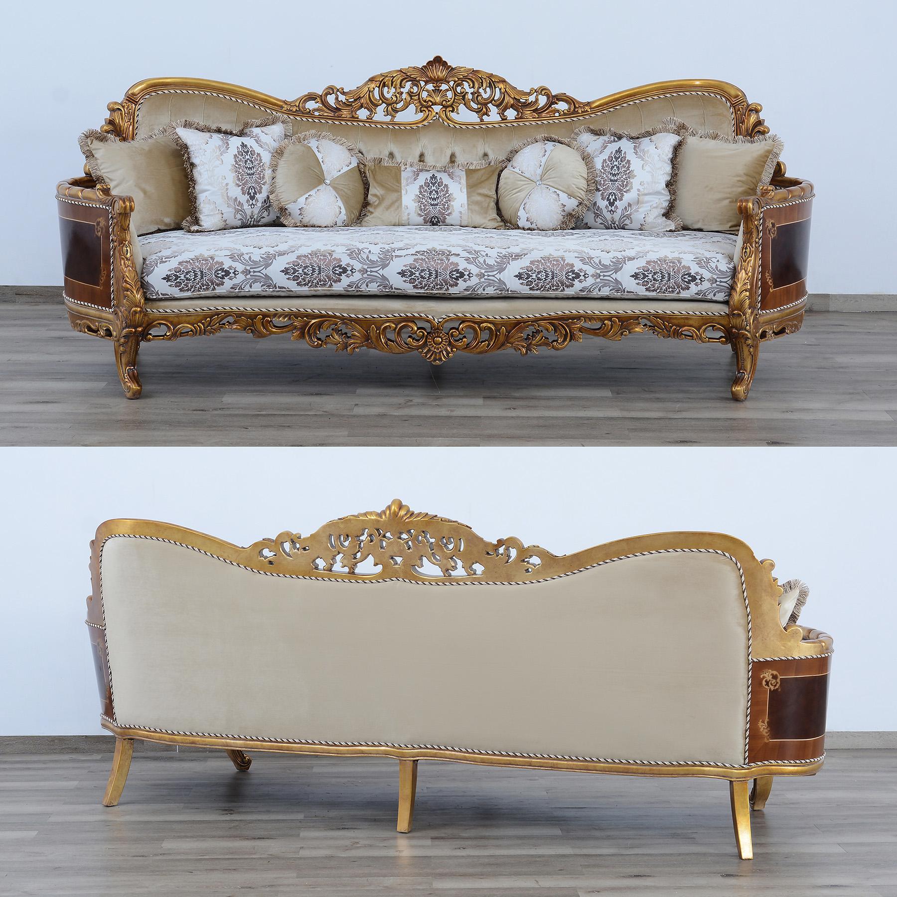 

    
 Order  Royal Luxury Bronze & Sand Fabric MAGGIOLINI Sofa Set 3 Pcs EUROPEAN FURNITURE
