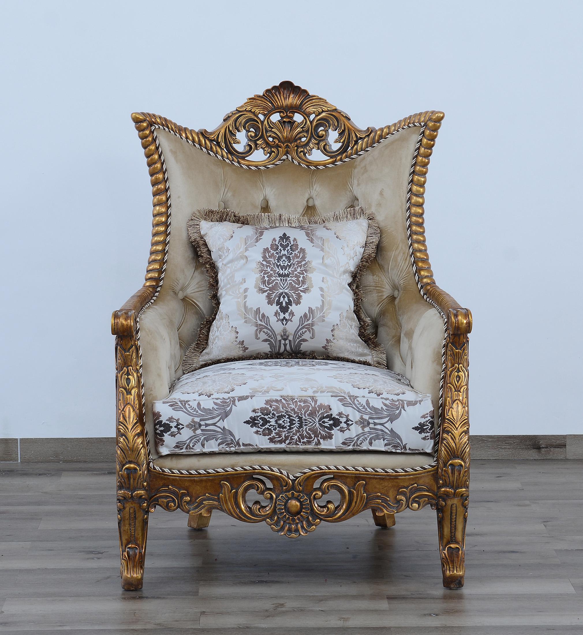 

    
 Photo  Royal Luxury Bronze & Sand Fabric MAGGIOLINI Sofa Set 3 Pcs EUROPEAN FURNITURE
