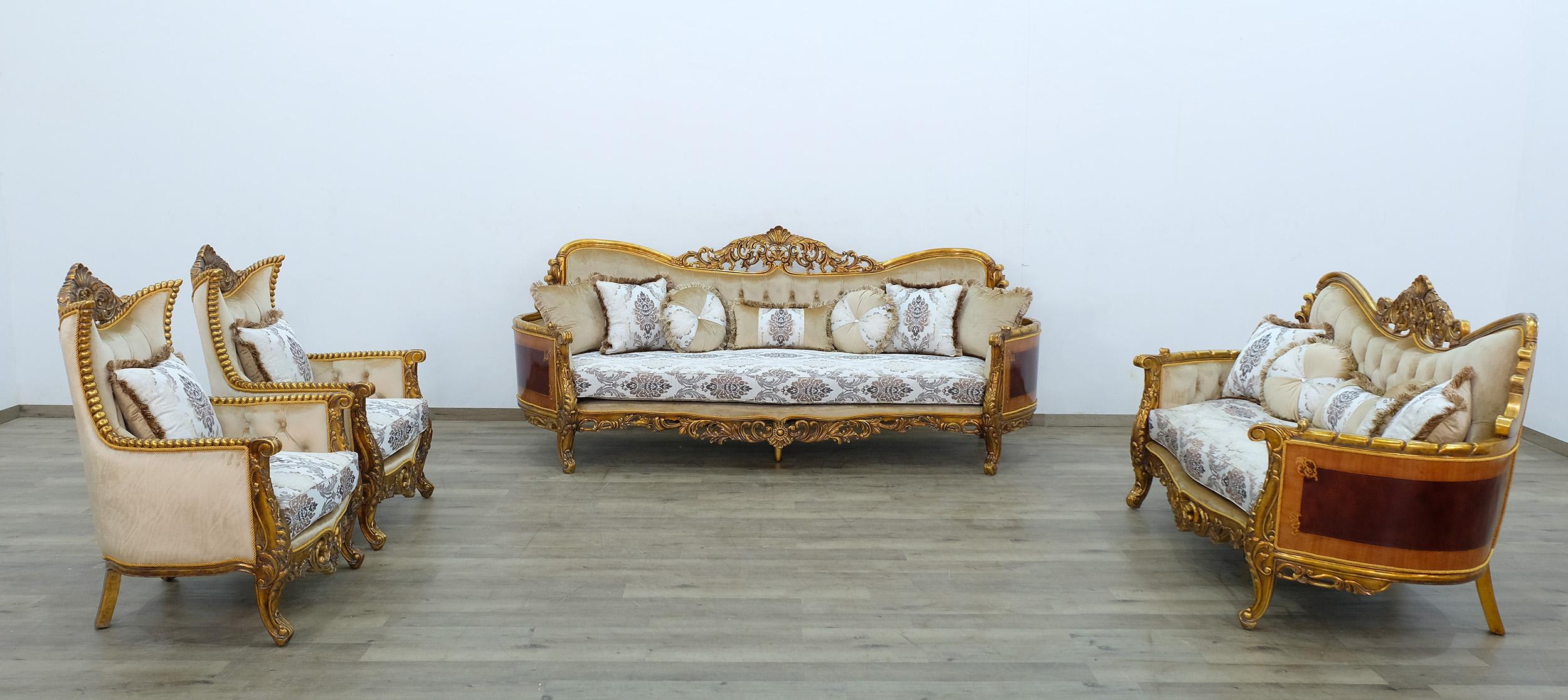 

    
EUROPEAN FURNITURE MAGGIOLINI Sofa Set Antique/Bronze/Beige 31054-Set-2
