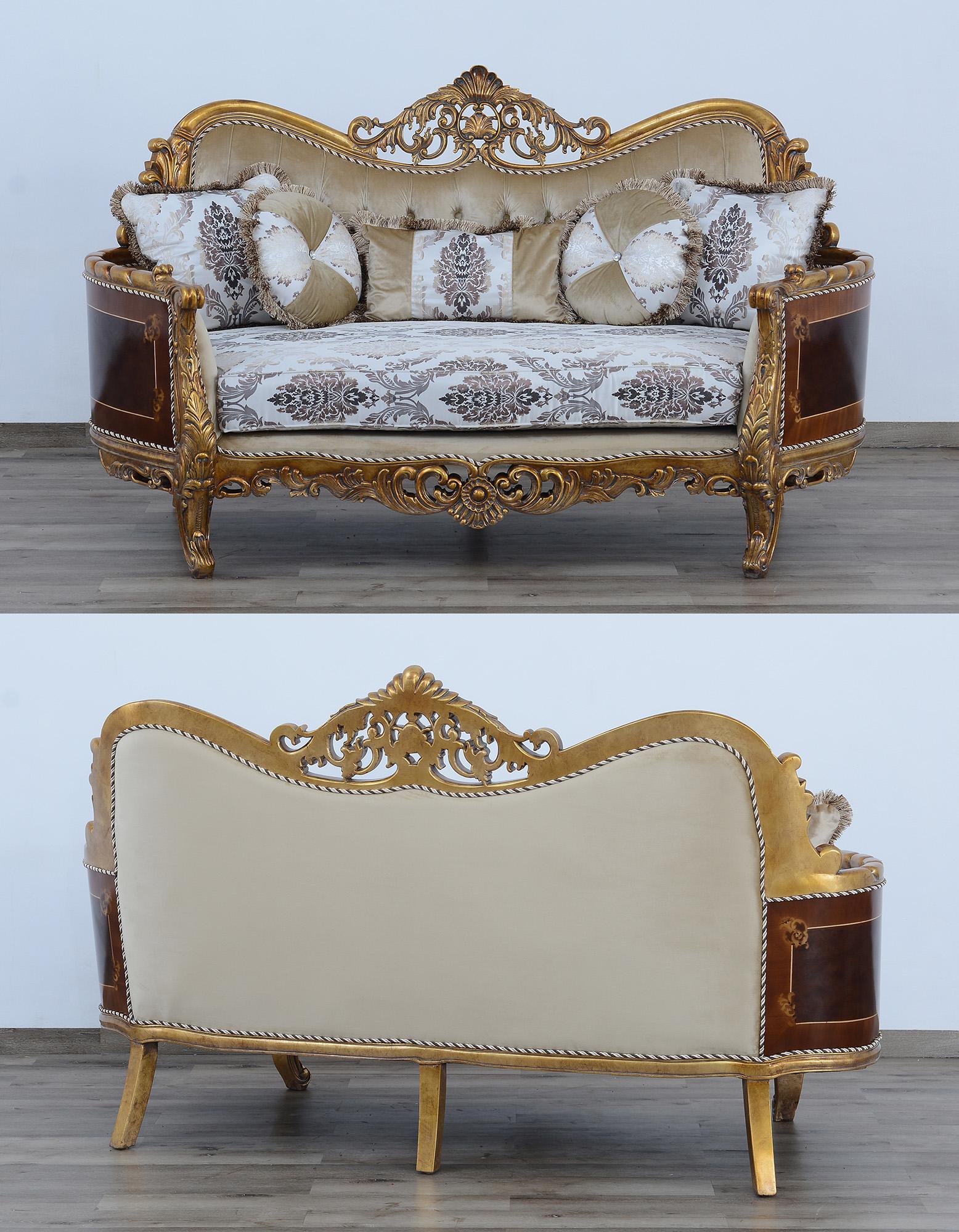 

        
663701289800Royal Luxury Bronze & Sand Fabric MAGGIOLINI Sofa Set 2 Pcs EUROPEAN FURNITURE

