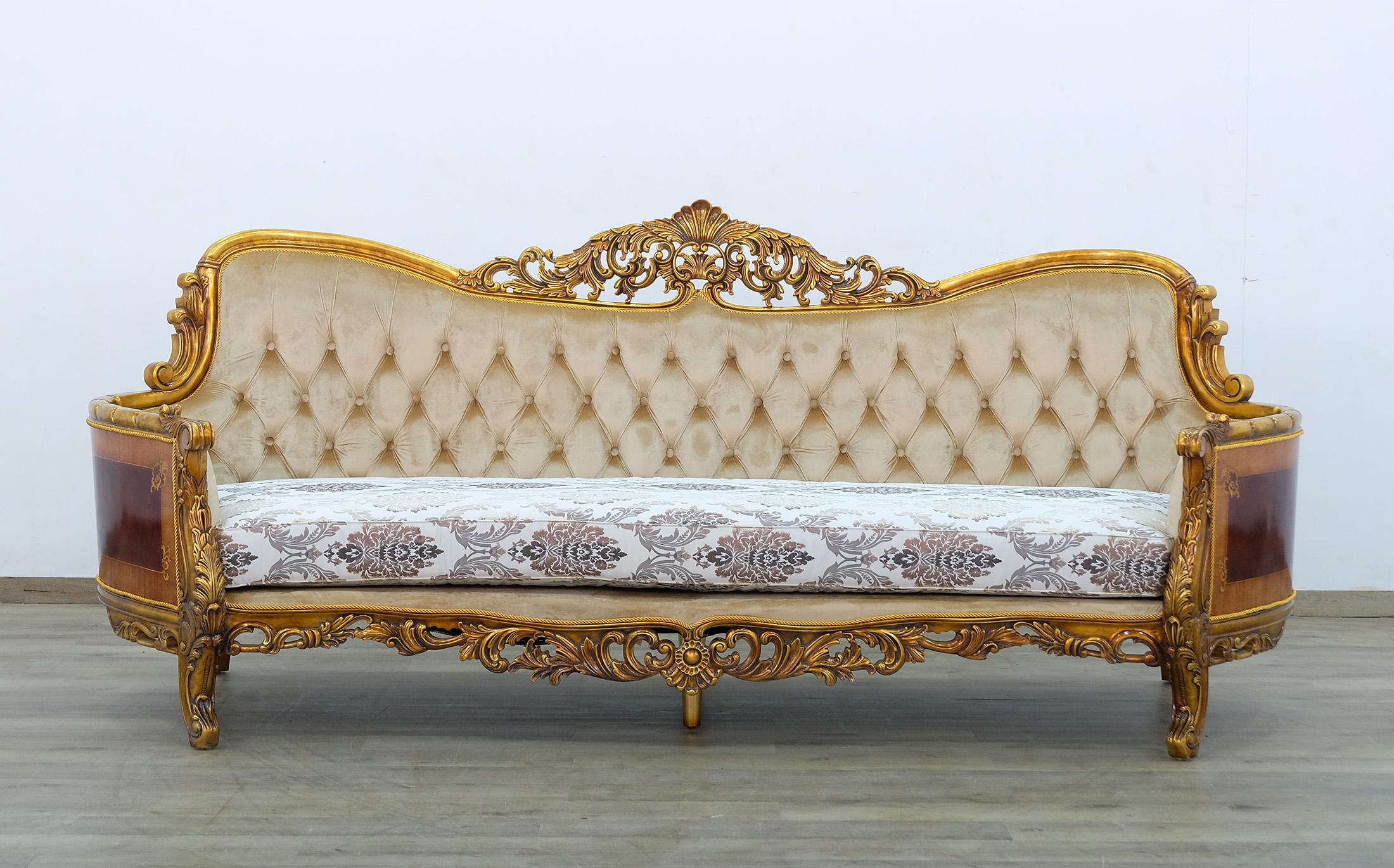 

    
31054-Set-4 Royal Luxury Bronze & Sand Fabric MAGGIOLINI Sofa Set 4 Pcs EUROPEAN FURNITURE
