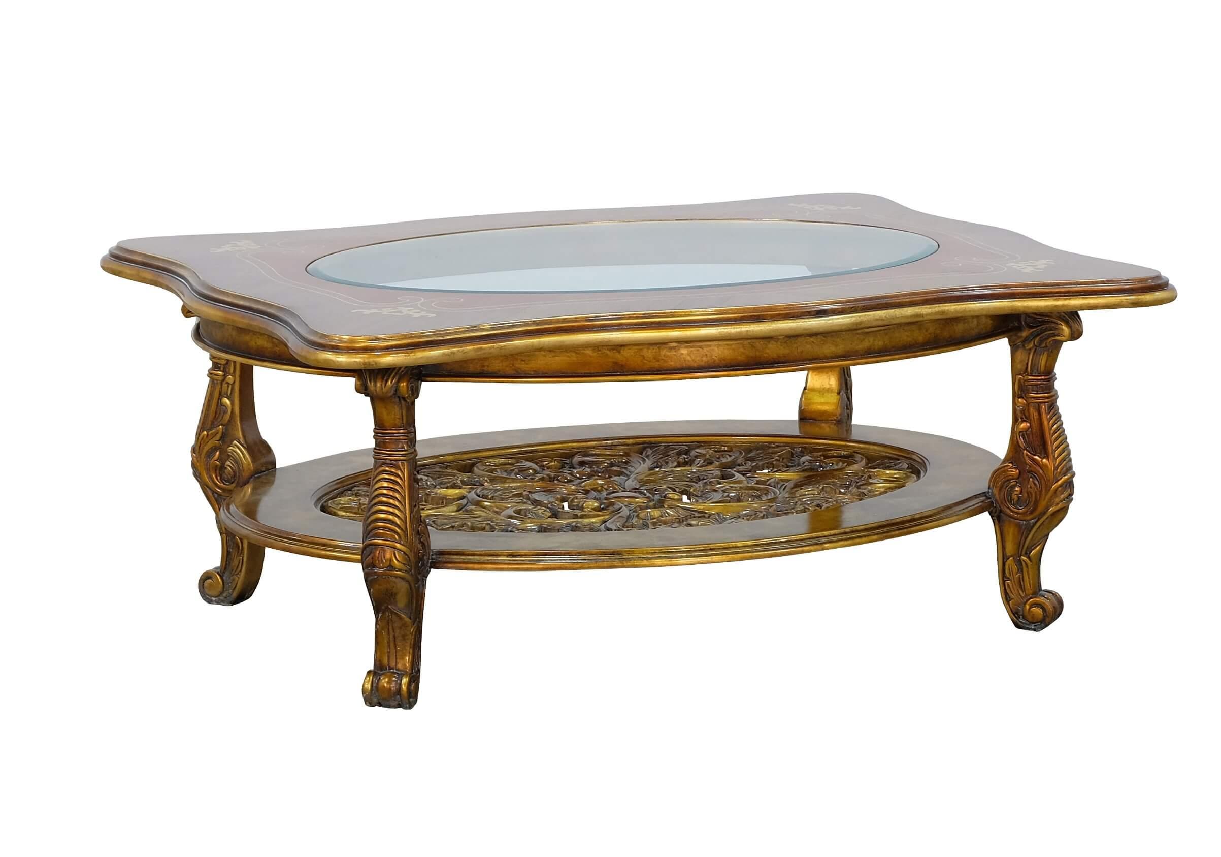 Classic, Traditional Coffee Table MAGGIOLINI 31055-CT in Antique, Gold, Bronze, Beige 