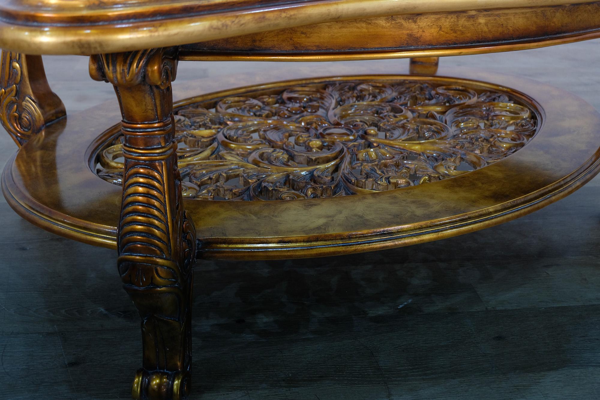 

    
Royal Luxury Gold & Antique Bronze MAGGIOLINI  Coffee Table EUROPEAN FURNITURE
