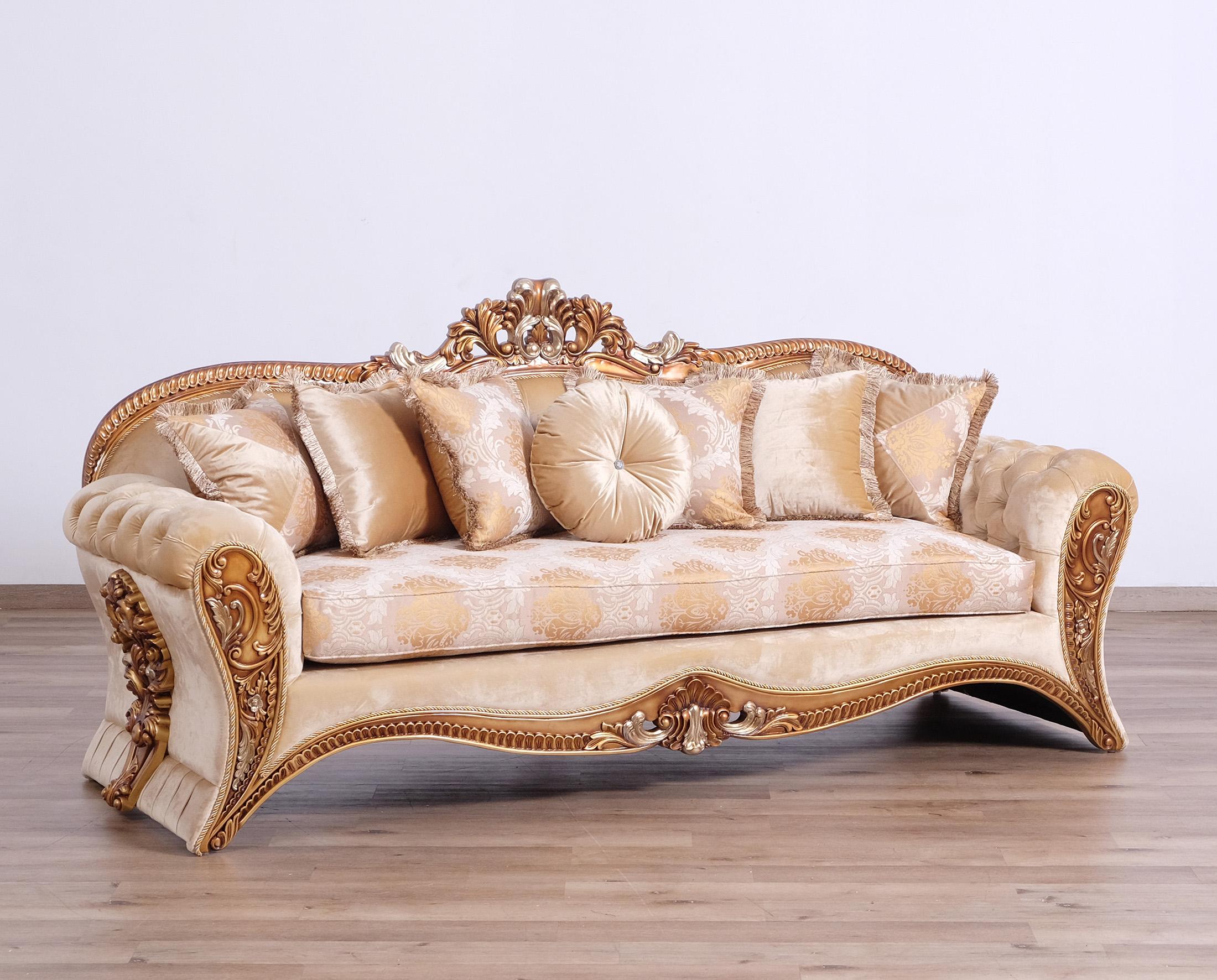 

    
 Shop  Traditional Beige & Gold Sofa Set 2 Pcs EMPERADOR EUROPEAN FURNITURE
