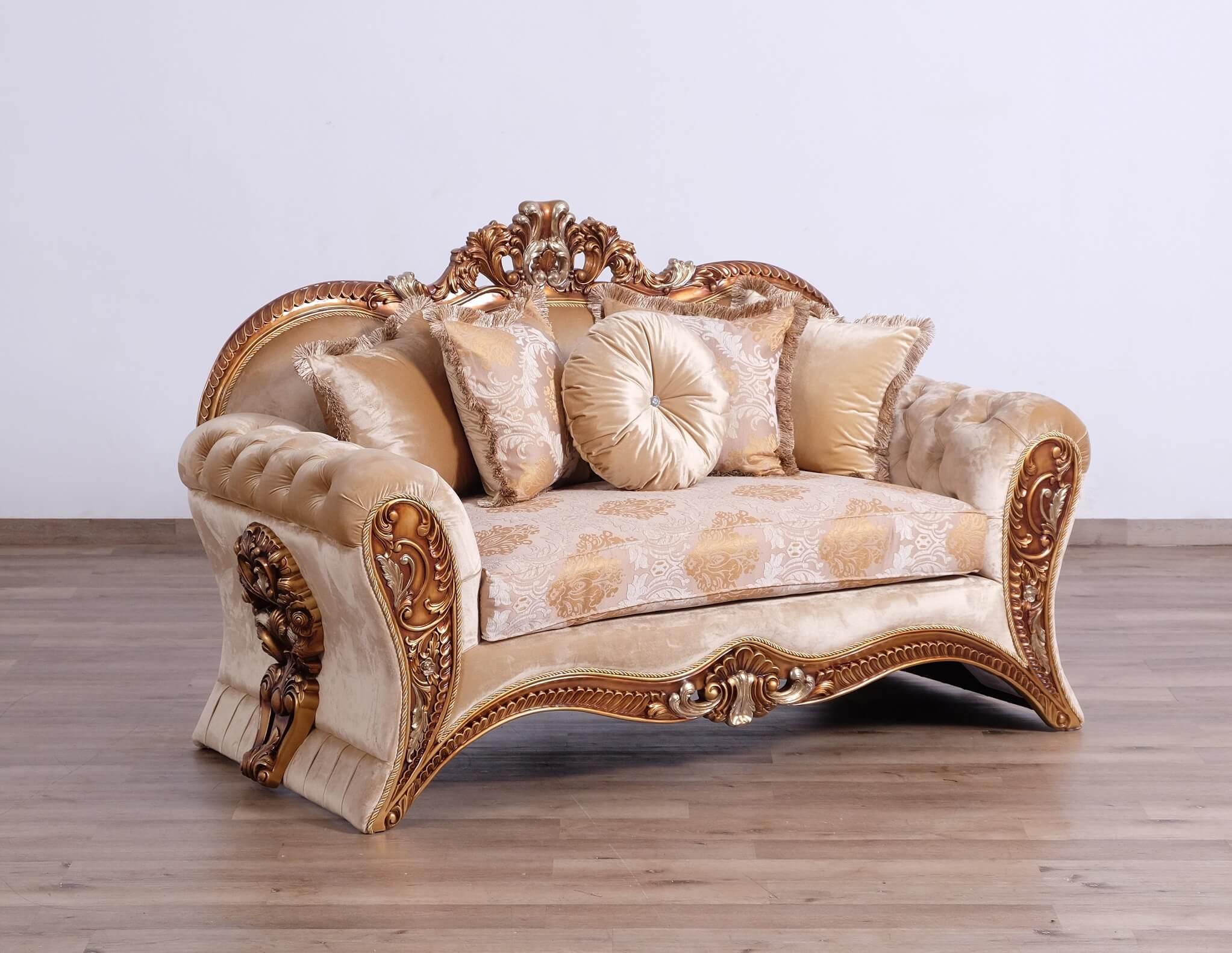 

    
 Photo  Traditional Beige & Gold Sofa Set 2 Pcs EMPERADOR EUROPEAN FURNITURE
