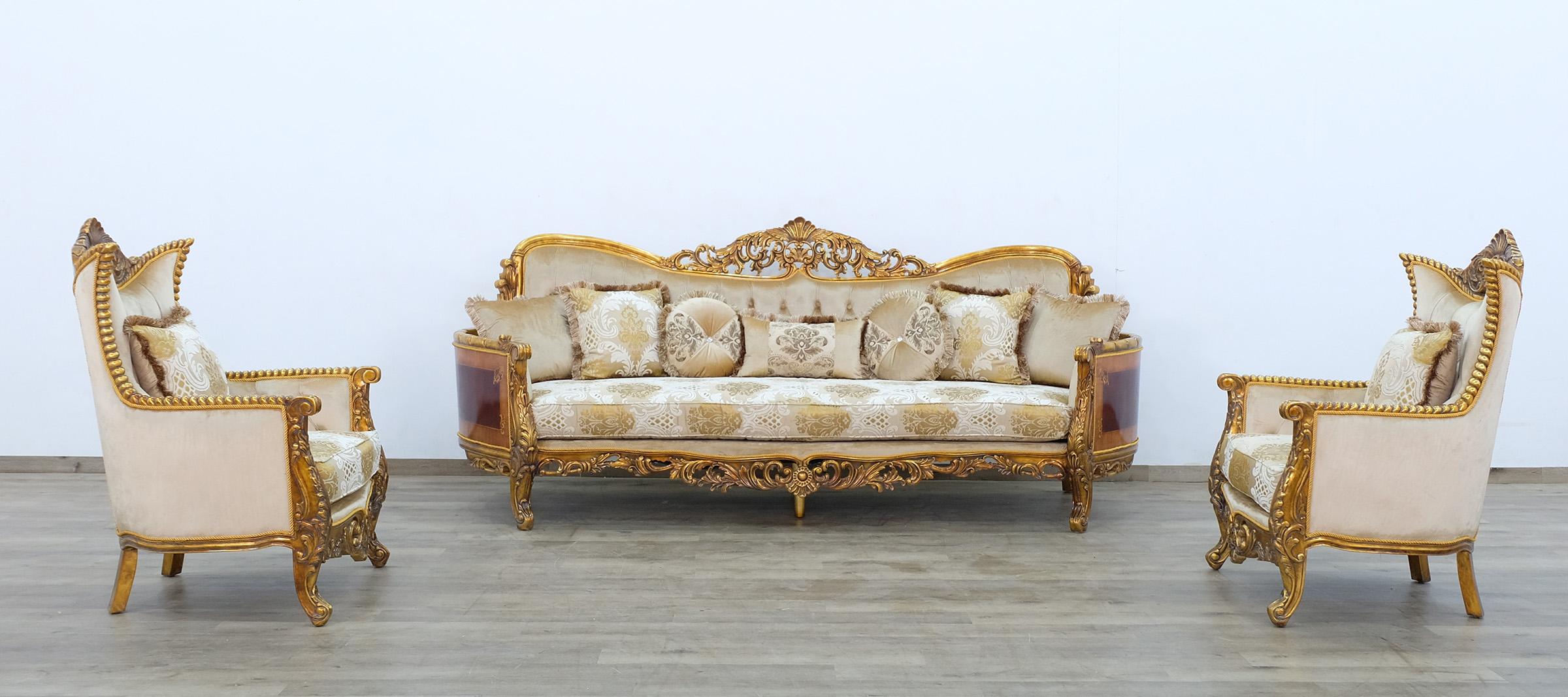 

        
6015427030091Royal Luxury Gold & Sand Fabric MAGGIOLINI Arm Chair EUROPEAN FURNITURE Classic
