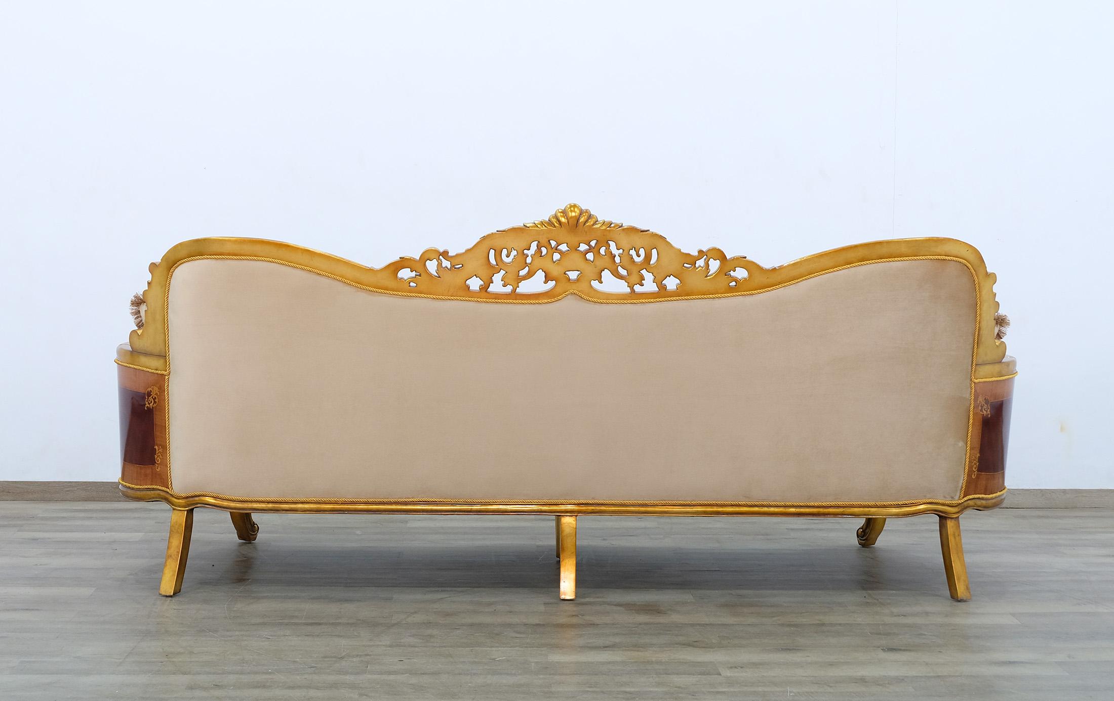 

    
 Order  Royal Luxury Gold & Sand Fabric MAGGIOLINI Sofa Set 2 Pcs EUROPEAN FURNITURE
