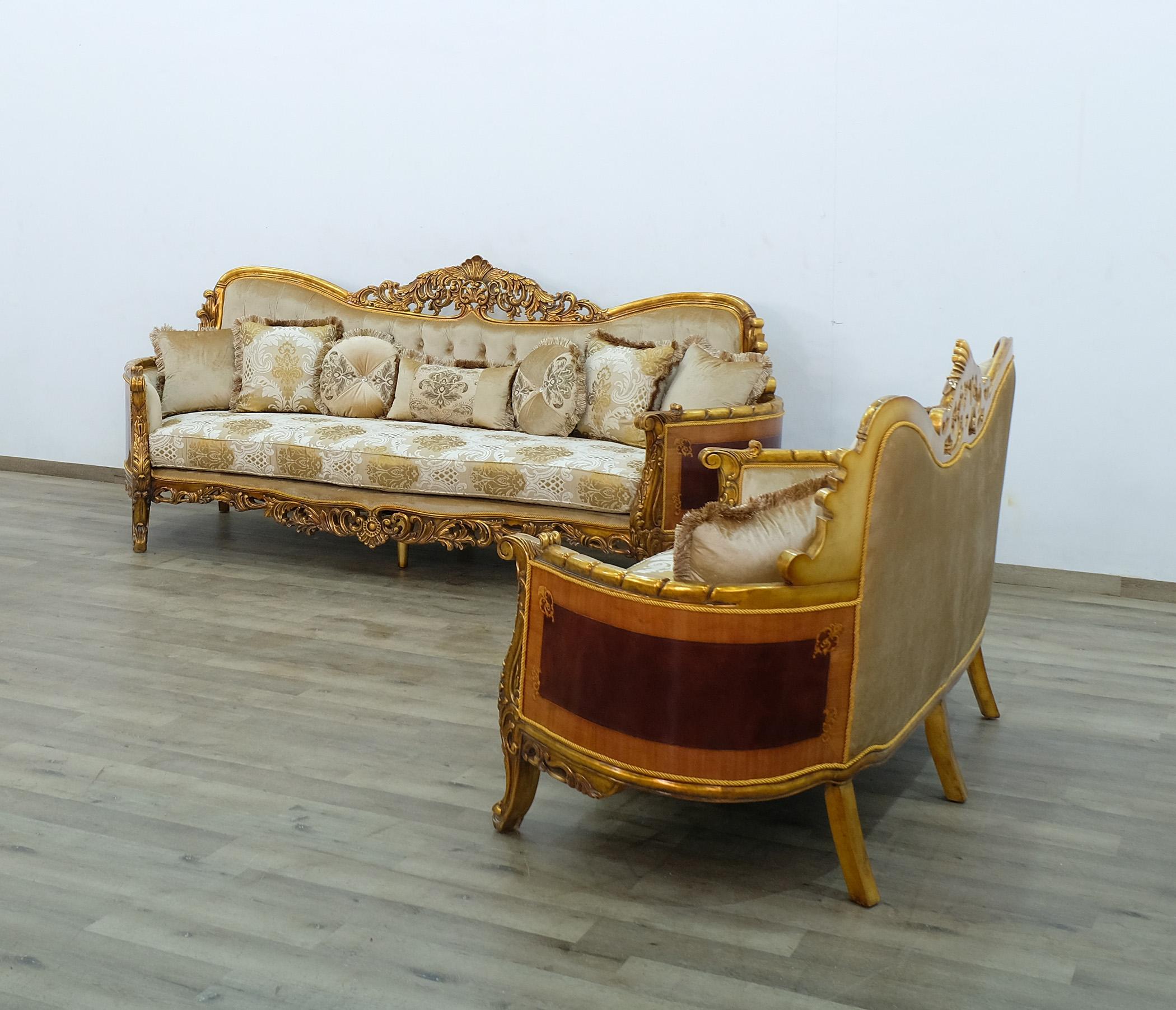 

        
EUROPEAN FURNITURE MAGGIOLINI Sofa Set Antique/Gold/Beige Fabric 6015420735733
