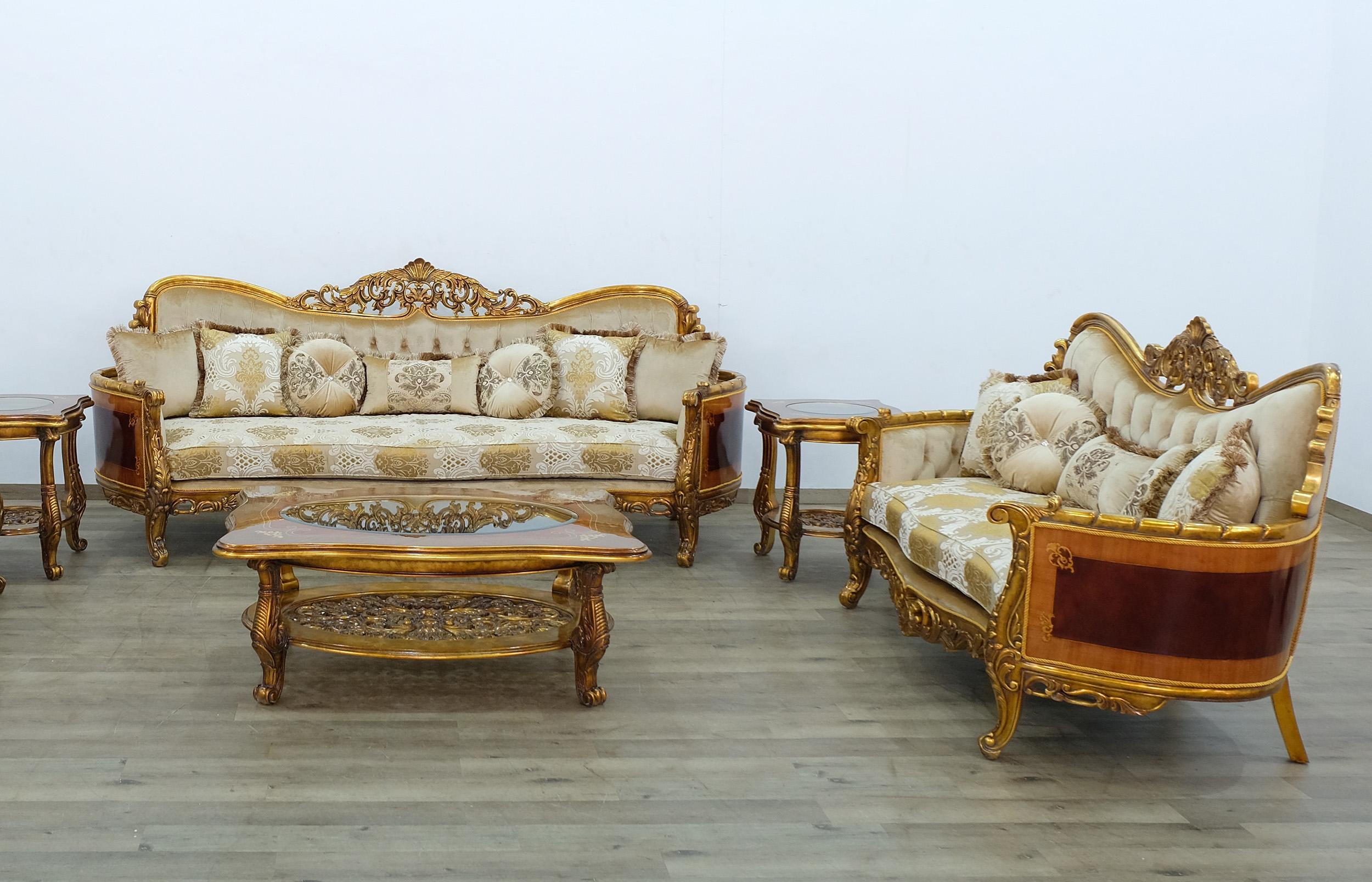 

    
31055-Set-2 Royal Luxury Gold & Sand Fabric MAGGIOLINI Sofa Set 2 Pcs EUROPEAN FURNITURE
