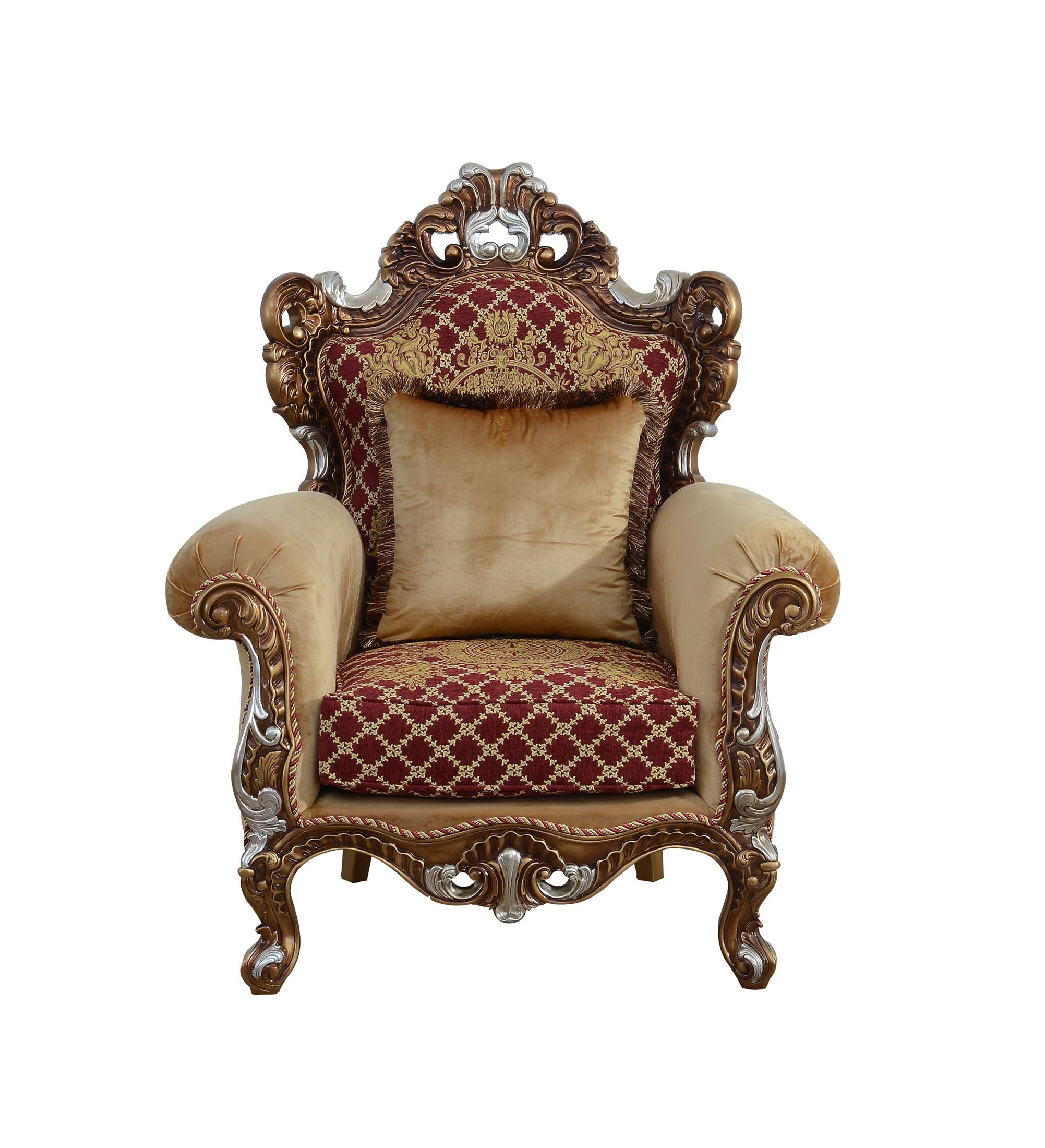 

    
EUROPEAN FURNITURE EMPERADOR III Arm Chair Set Red/Gold 42036-C-Set-2
