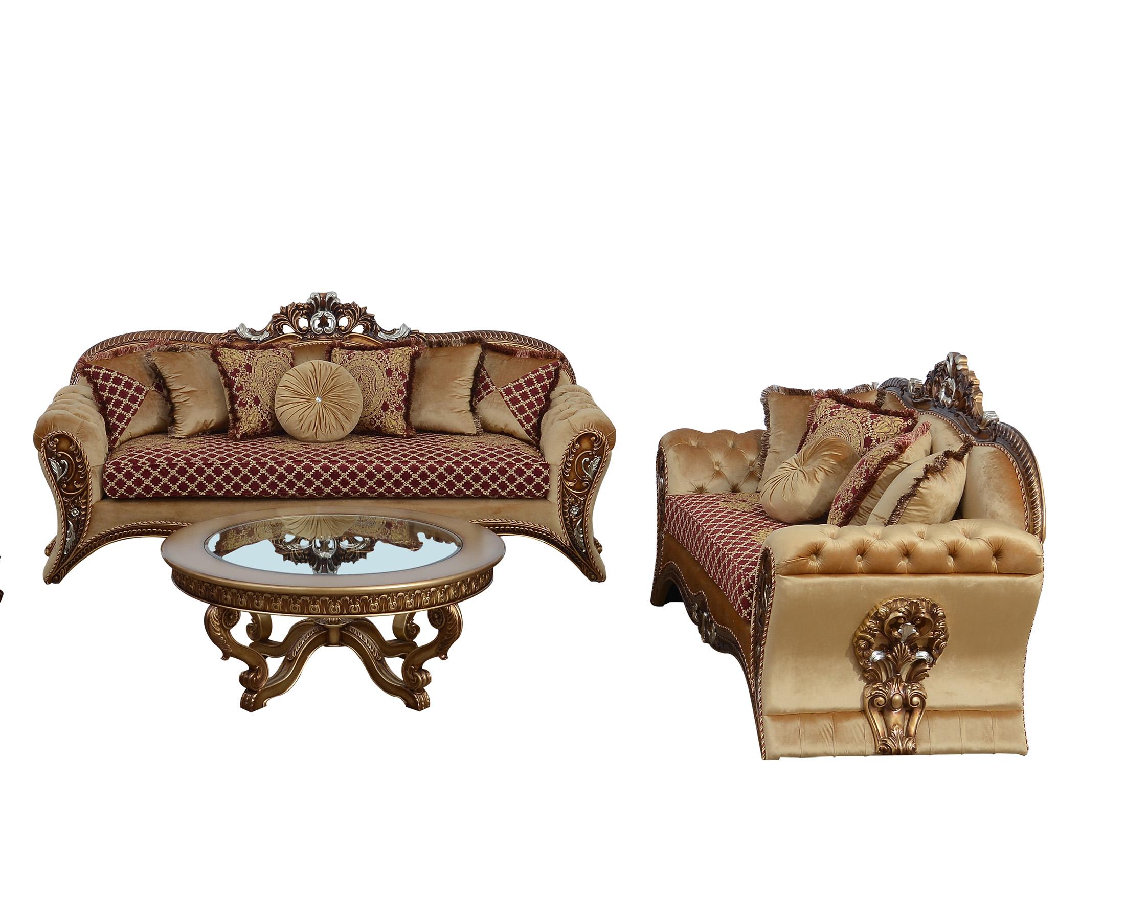 

    
 Shop  Traditional Red & Gold Sofa EMPERADOR III EUROPEAN FURNITURE
