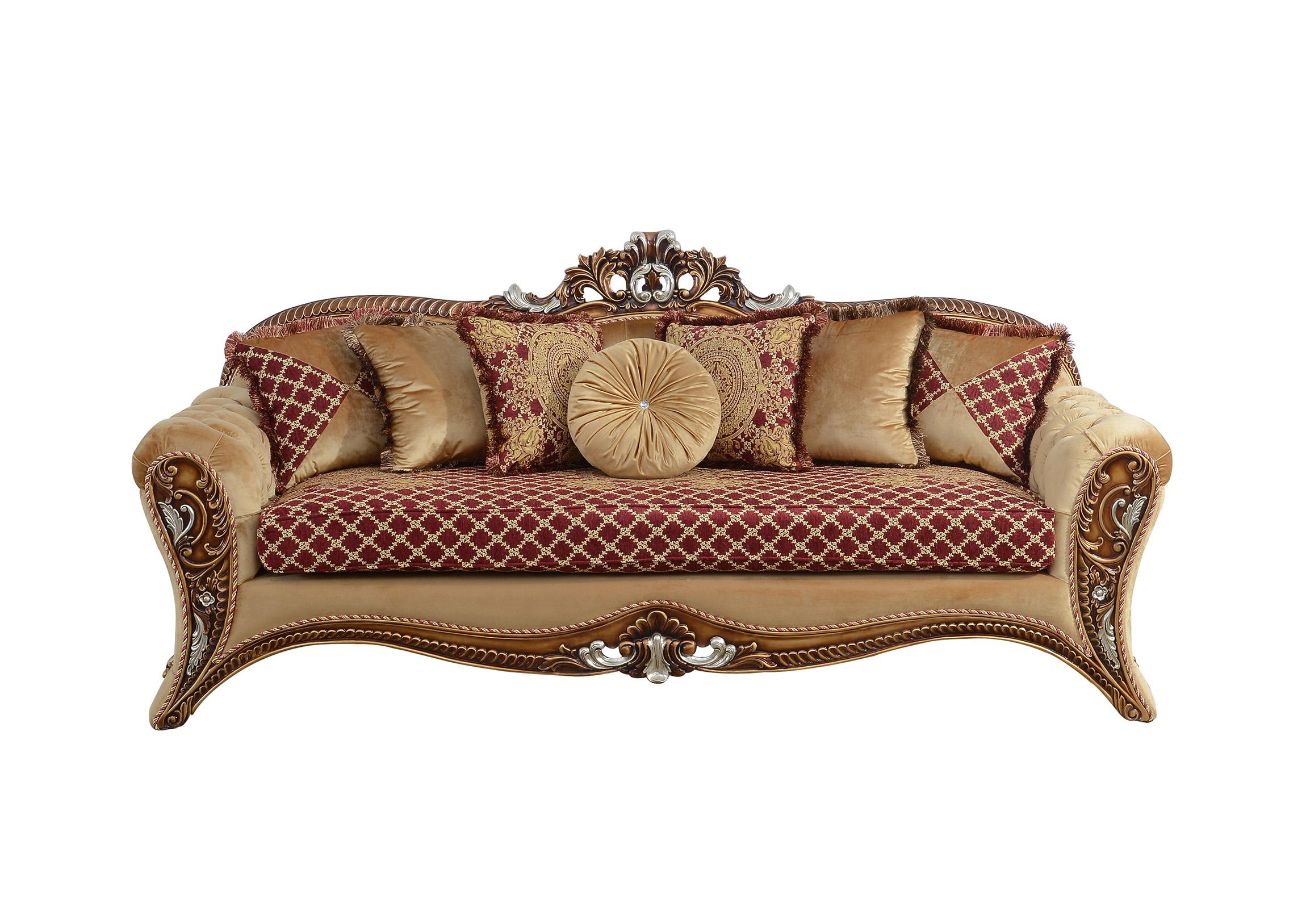 

    
Traditional Red & Gold Sofa EMPERADOR III EUROPEAN FURNITURE
