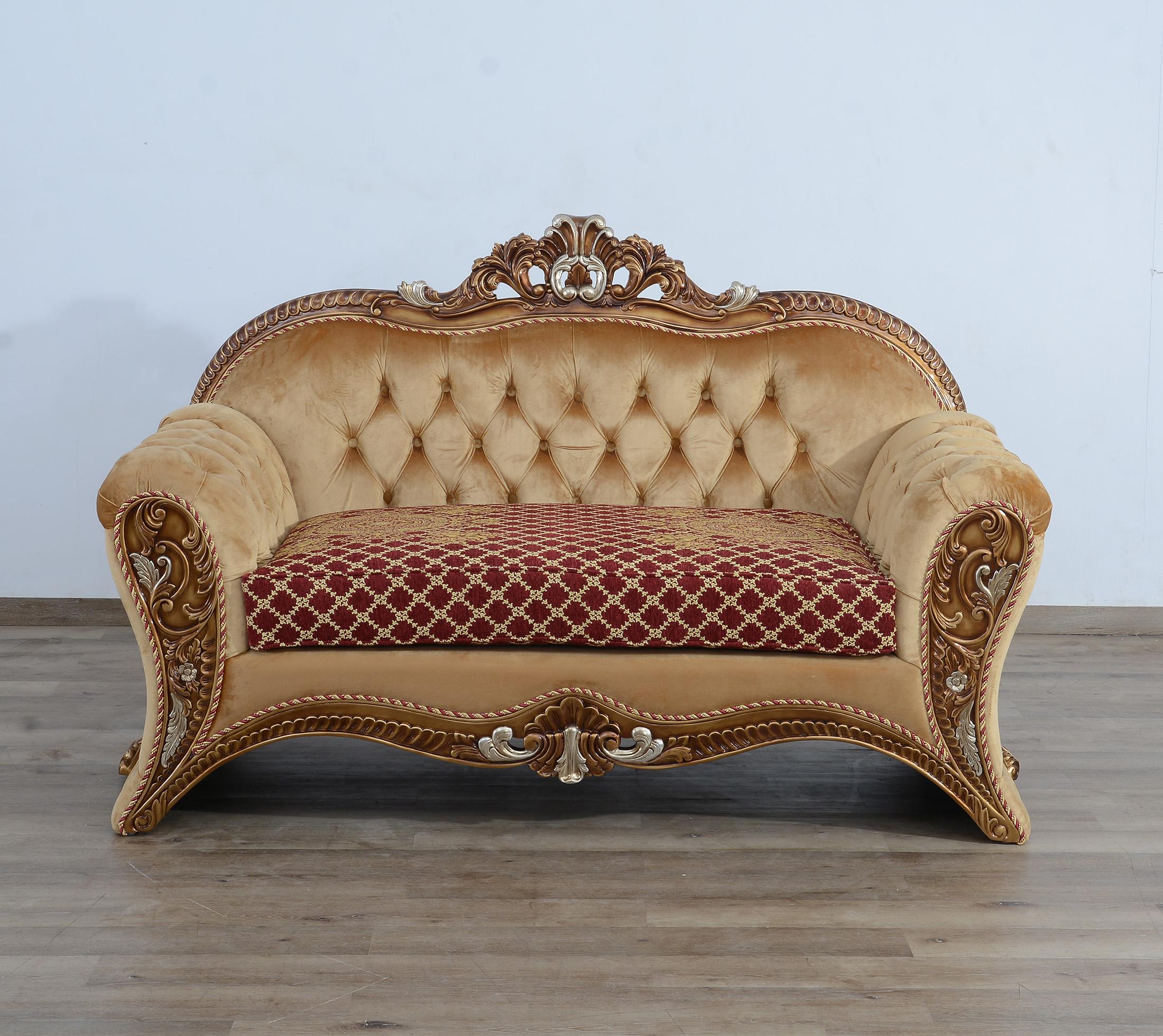 

    
42036-Set-2 Traditional Red & Gold Sofa Set 2 Pcs EMPERADOR III EUROPEAN FURNITURE
