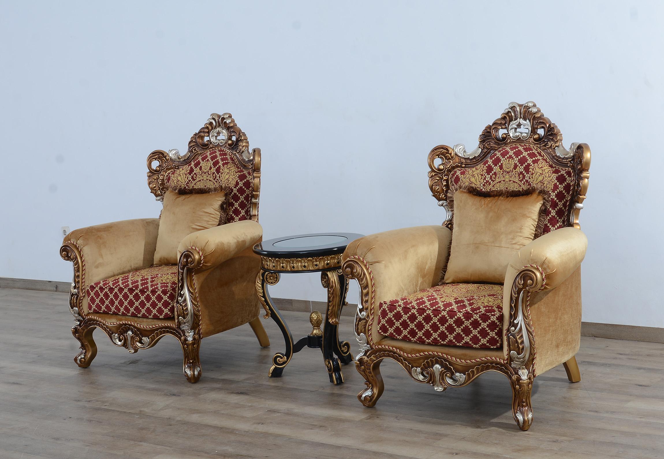 

    
 Shop  Traditional Red & Gold Sofa Set 3 Pcs EMPERADOR III EUROPEAN FURNITURE
