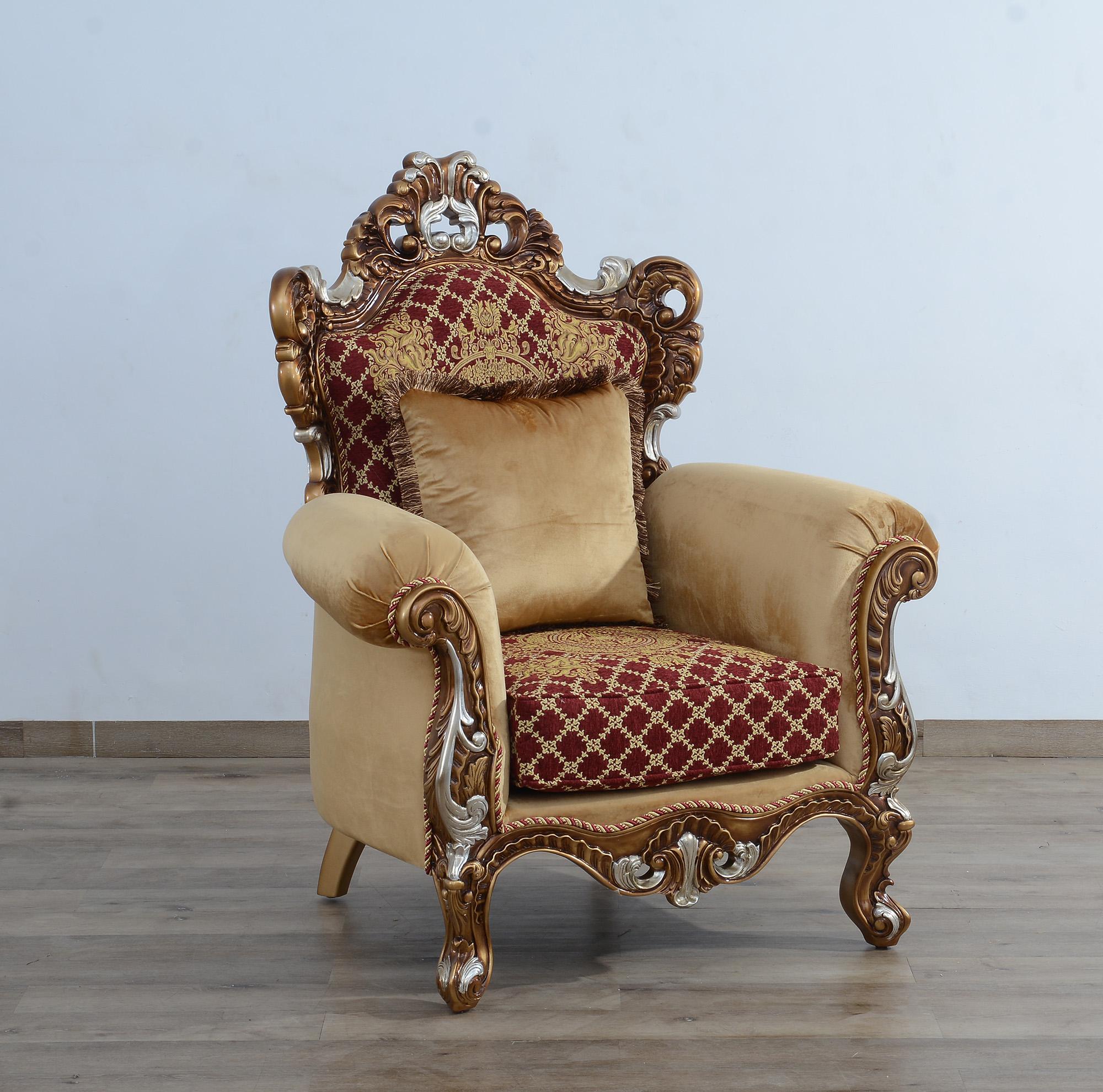 

    
 Photo  Traditional Red & Gold Sofa Set 4 Pcs EMPERADOR III EUROPEAN FURNITURE
