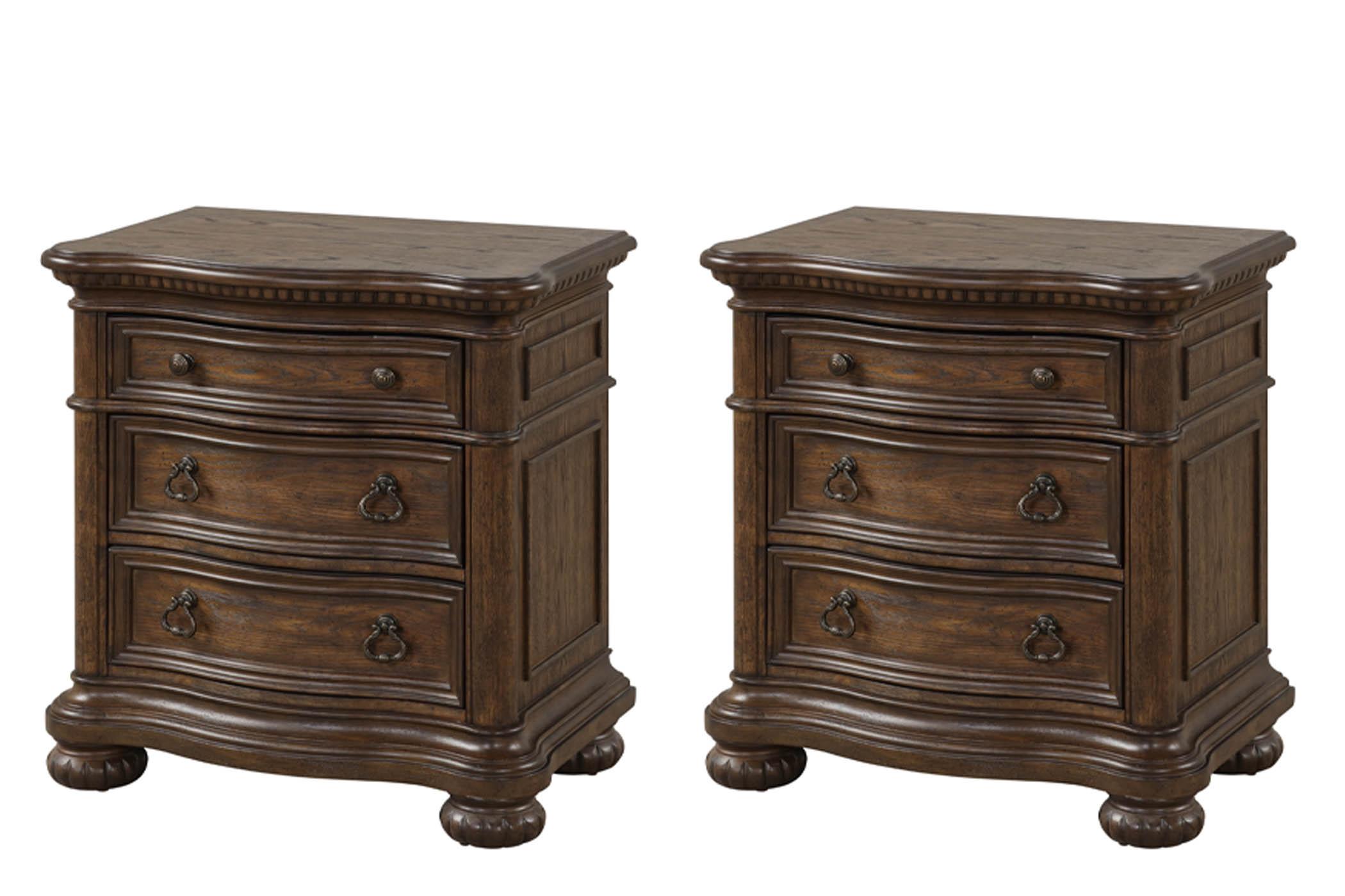 Contemporary, Traditional Nightstand Set TUSCANY 321-120-Set 321-120-Set in Brown 