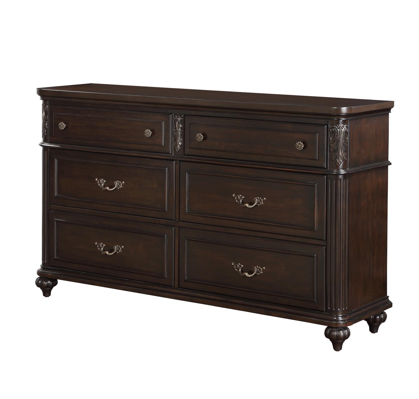 Classic, Transitional Dresser NOTTINGHAM 1610-130 1610-130 in Dark Cherry, Brown 