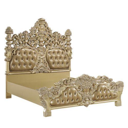 

    
Acme Furniture BD00451EK Panel Bed Rich Gold/Gold Finish BD00451EK
