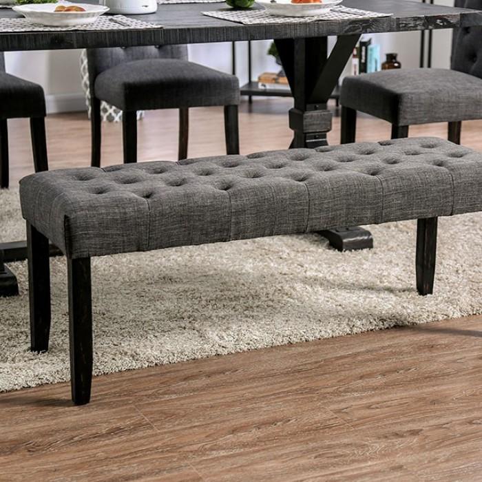 

    
Furniture of America CM3735GY-BN Alfred Dining Bench Antique Black/Gray CM3735GY-BN
