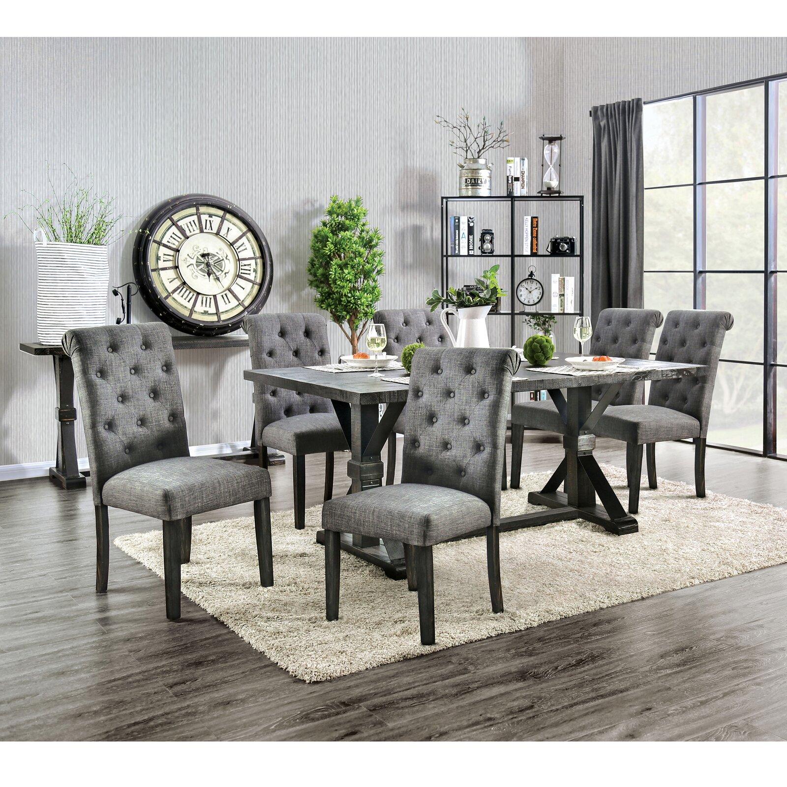 

    
Rustic Antique Black & Gray Dining Table Set 7pcs Furniture of America Alfred
