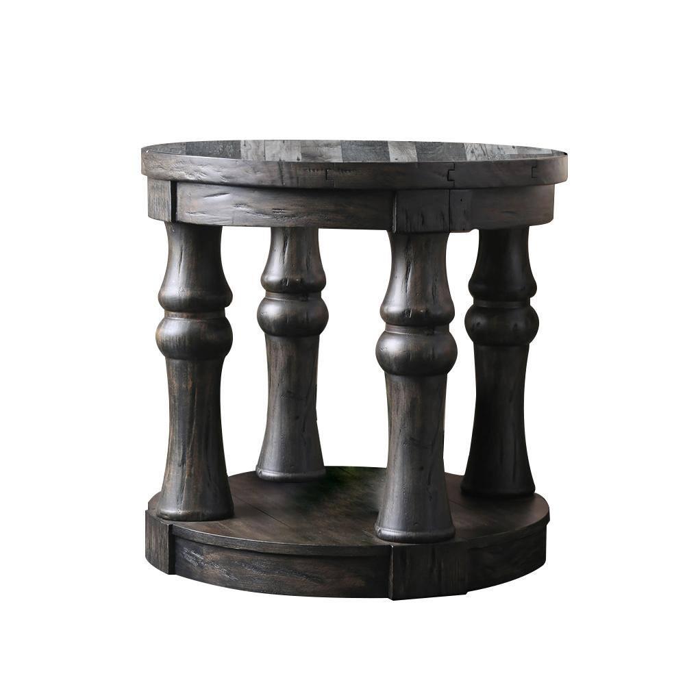

    
Rustic Antique Gray Solid Wood End Table Set 2pcs Furniture of America Mika

