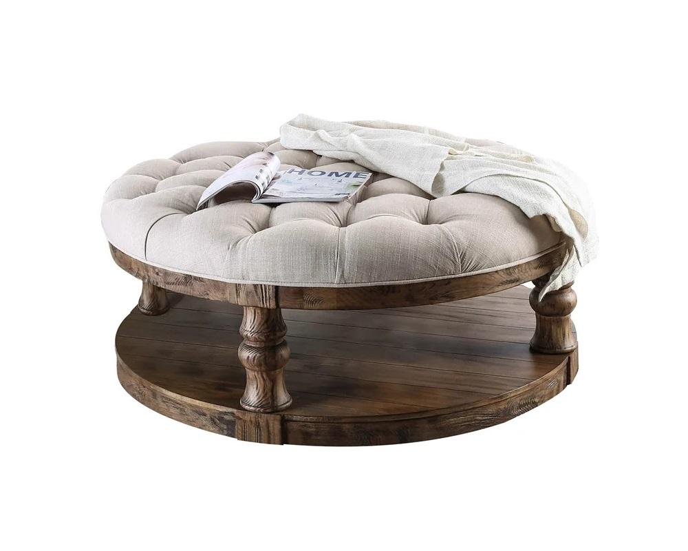 

    
Rustic Antique Oak Solid Wood Coffee Table w/ Cushion Top Furniture of America CM4424A-F-C Mika
