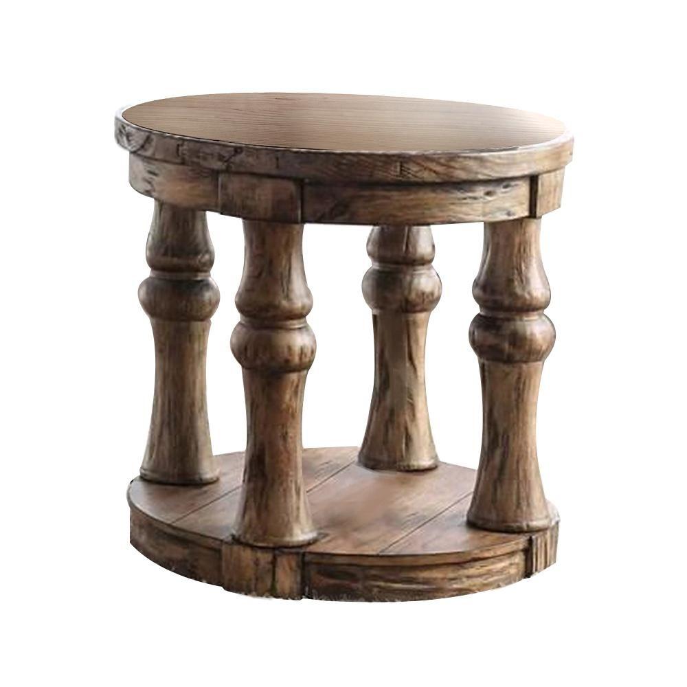 

    
Rustic Antique Oak Solid Wood End Table Furniture of America CM4424A-E Mika
