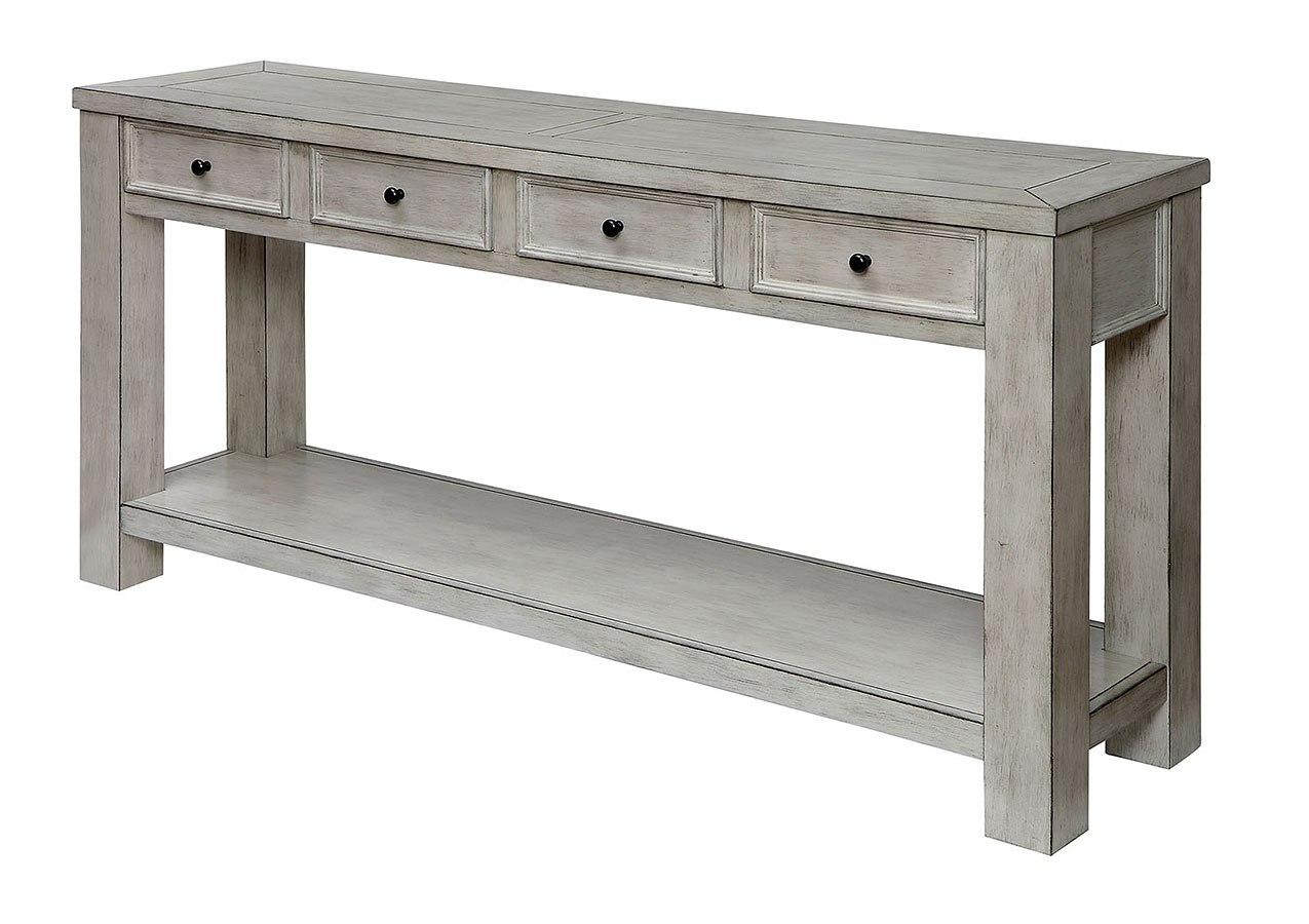 Rustic Sofa Table CM4327WH-S Meadow CM4327WH-S in Antique White 