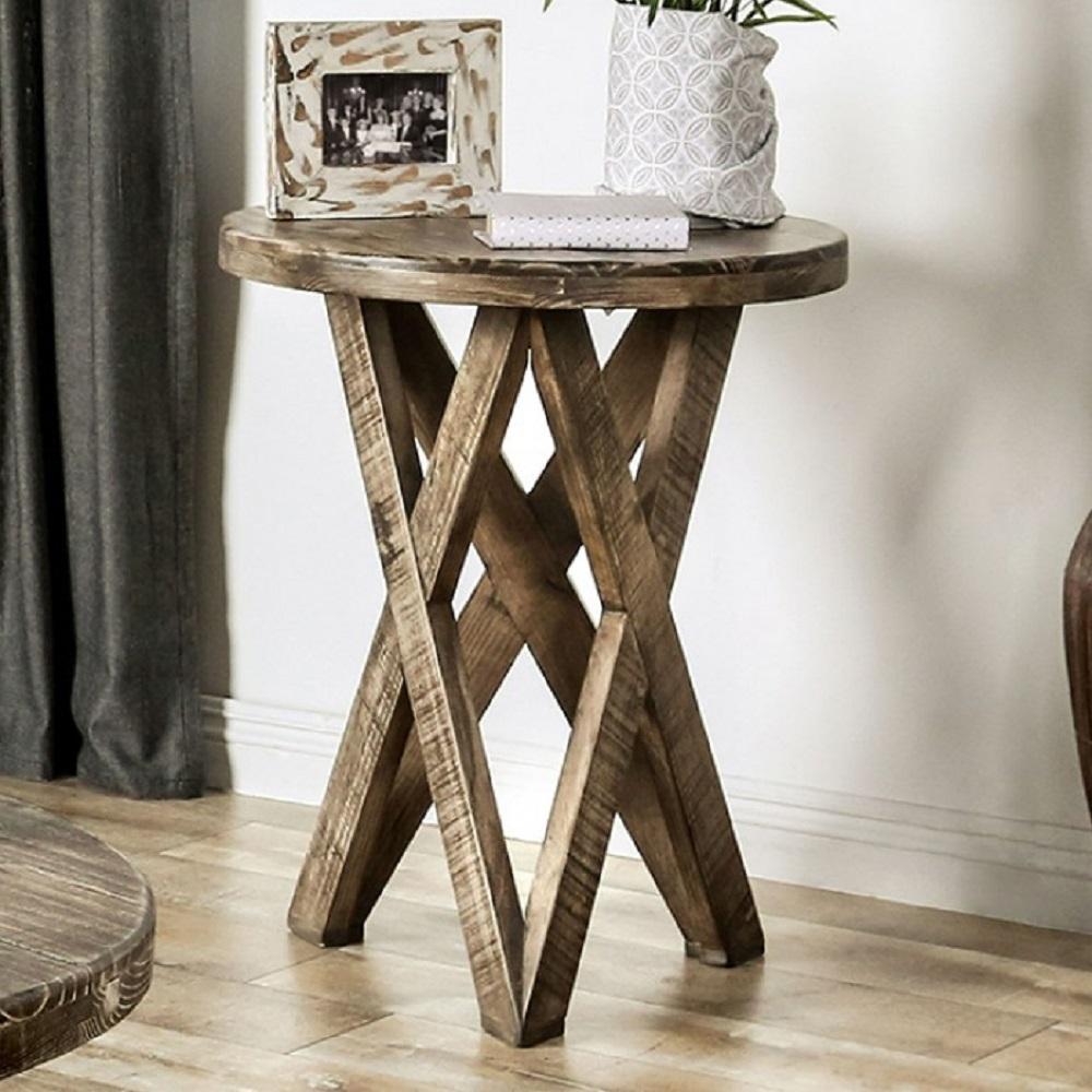 

    
Rustic Ash Brown Solid Wood Brazilian Pine End Table Set 2pcs Furniture of America Culver
