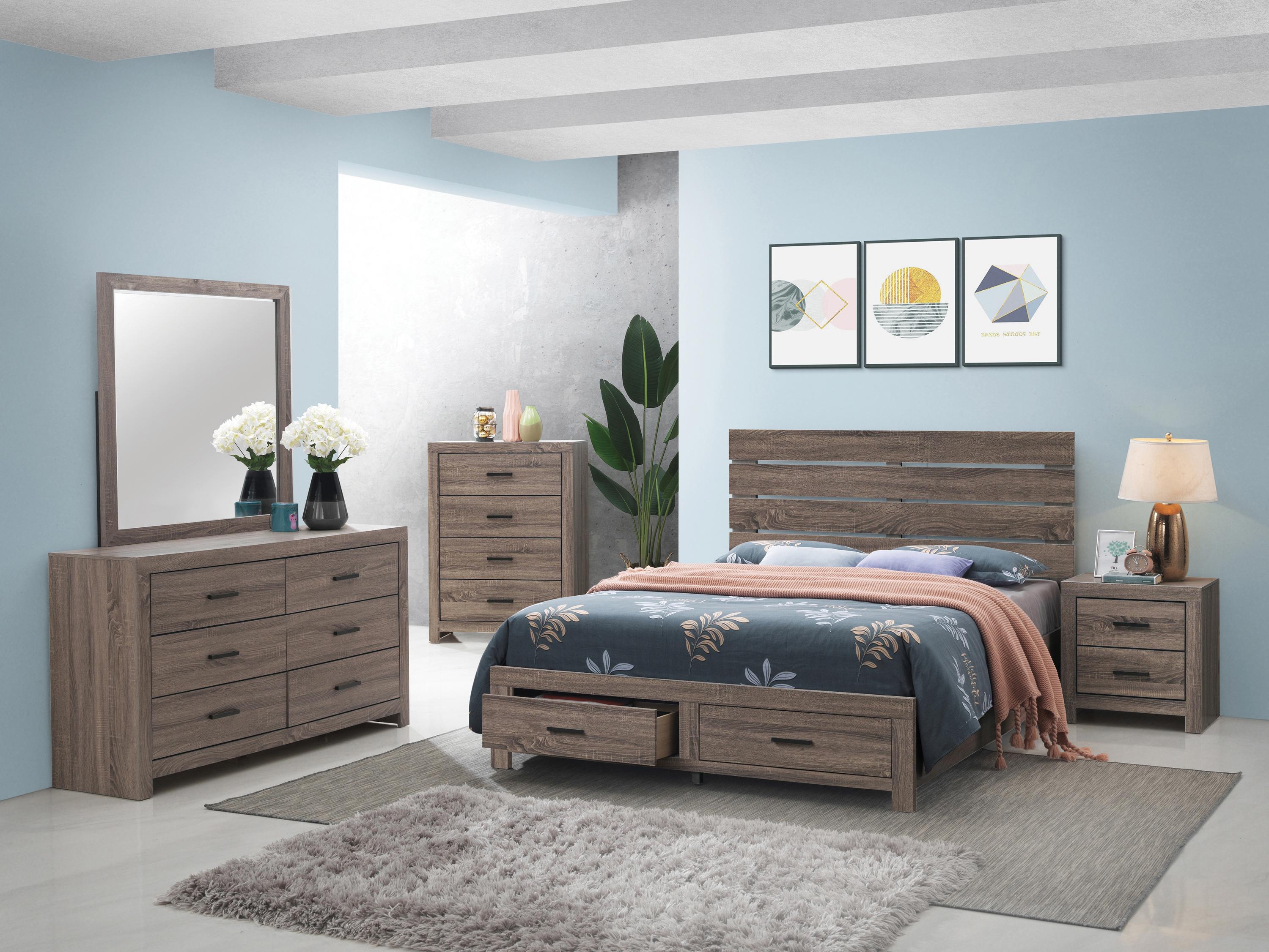 Rustic Bedroom Set 207040Q-5PC Brantford 207040Q-5PC in Oak 
