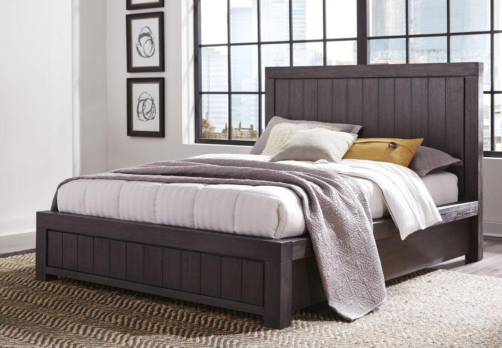 

    
Rustic Basalt Grey Finish Solid Acacia Wood CAL King Bed HEATH by Modus Furniture
