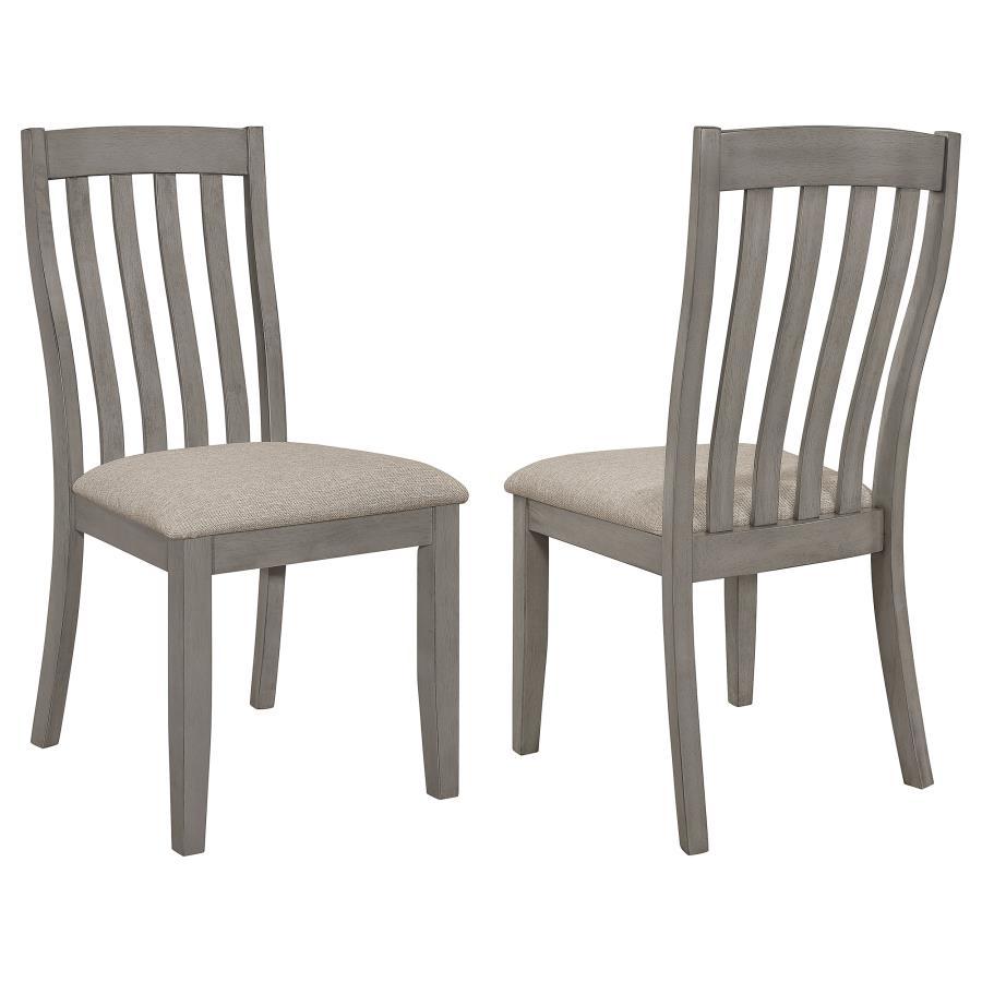 

    
Rustic Gray/Beige Wood Side Chair Set 2PCS Coaster Nogales 109812
