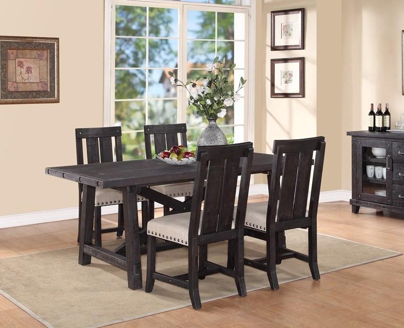 

    
Rustic Black Pine Finish Extendable Dining Set 5Pcs YOSEMITE  by Modus Furniture
